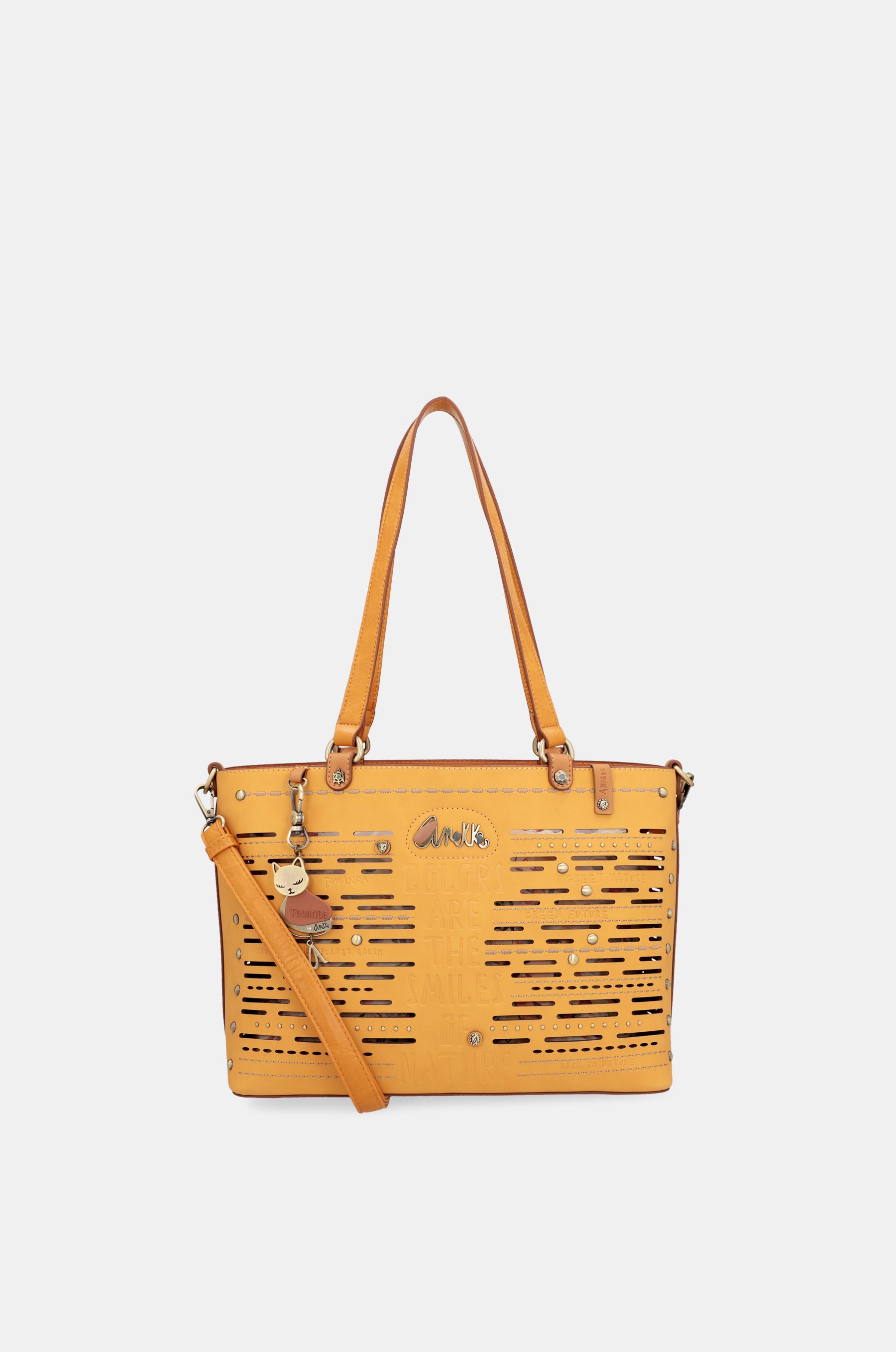 Nature Pachamama ochre large tote bag