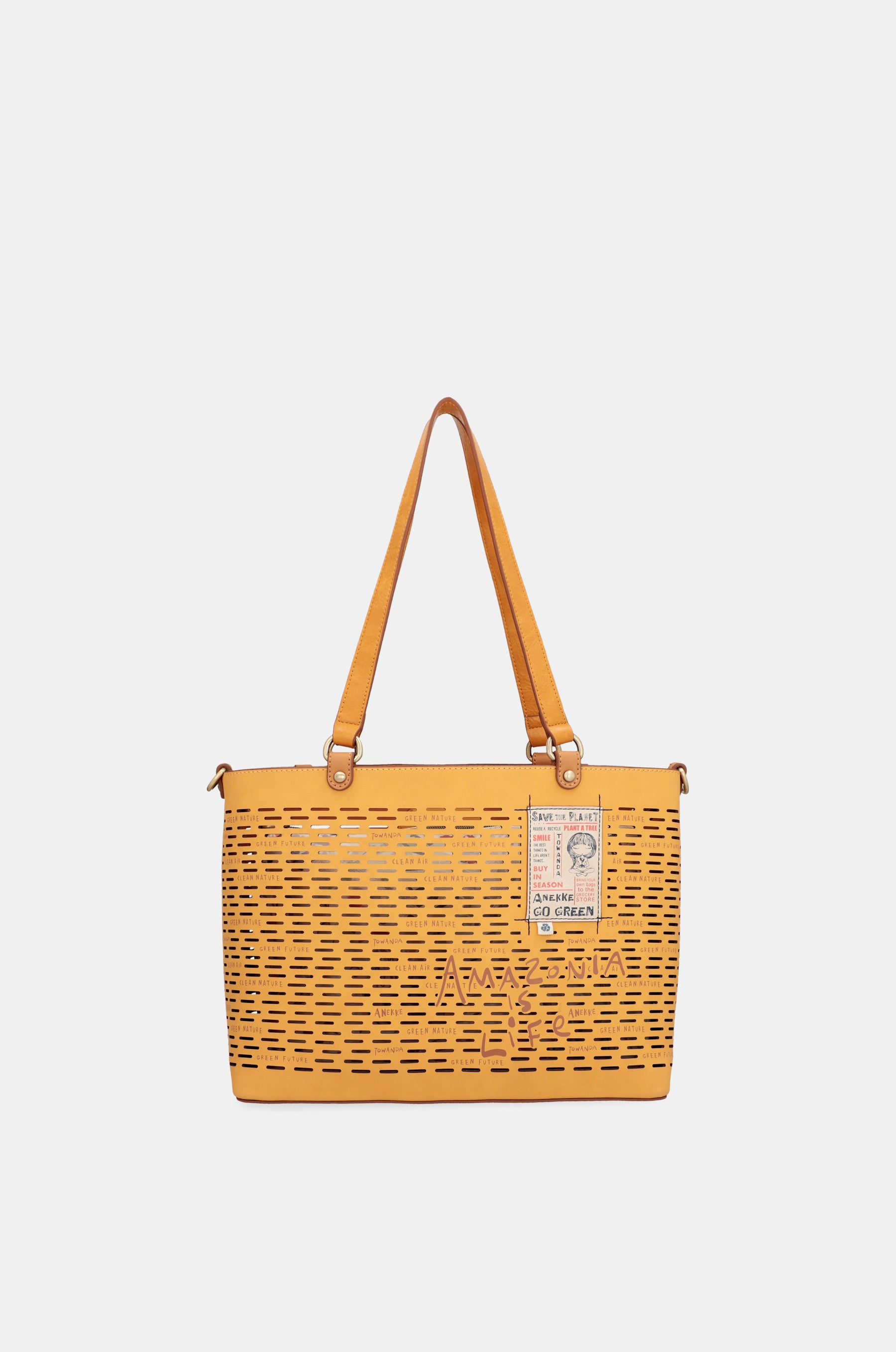 Nature Pachamama ochre large tote bag
