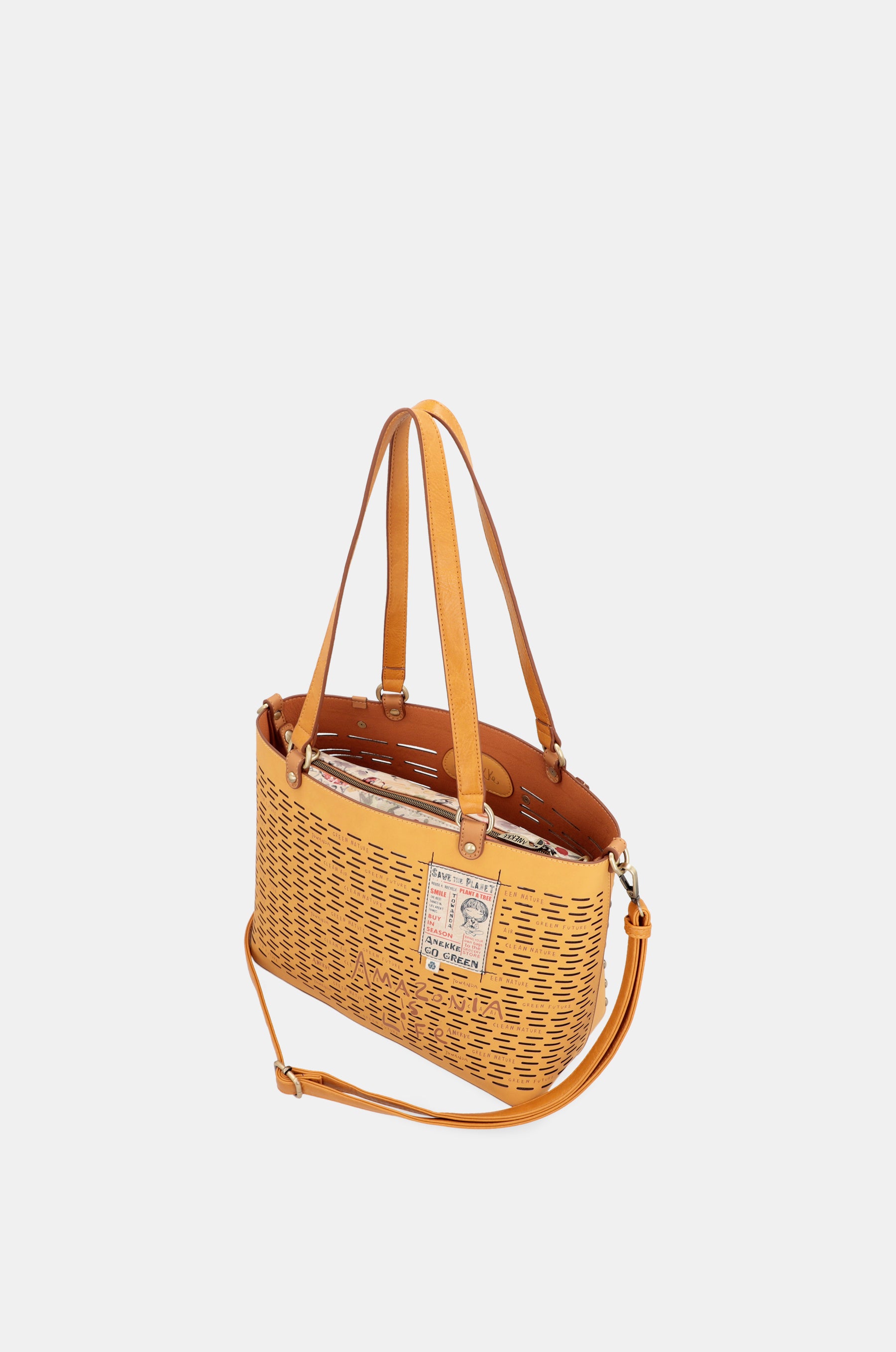 Nature Pachamama ochre large tote bag