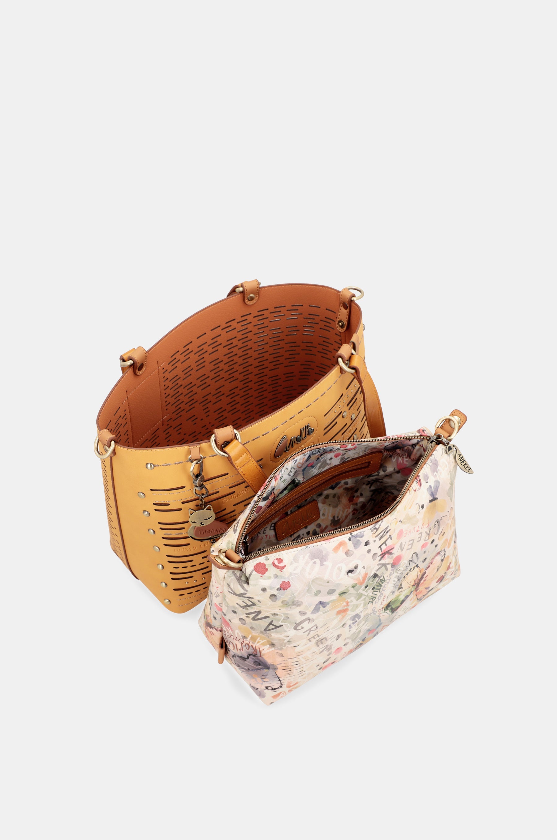 Nature Pachamama ochre large tote bag