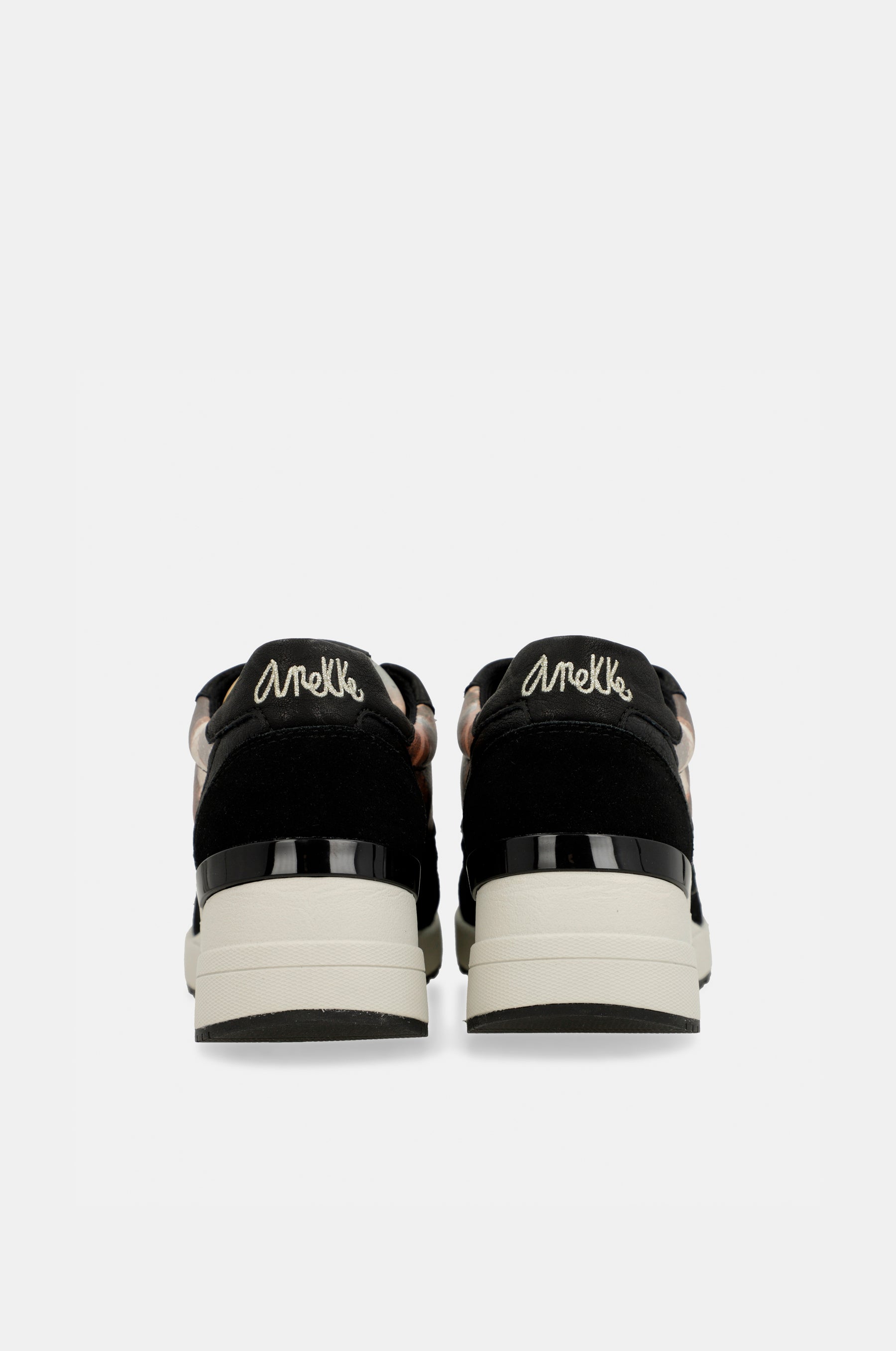 Black Padded Sports Sneakers with Wedge