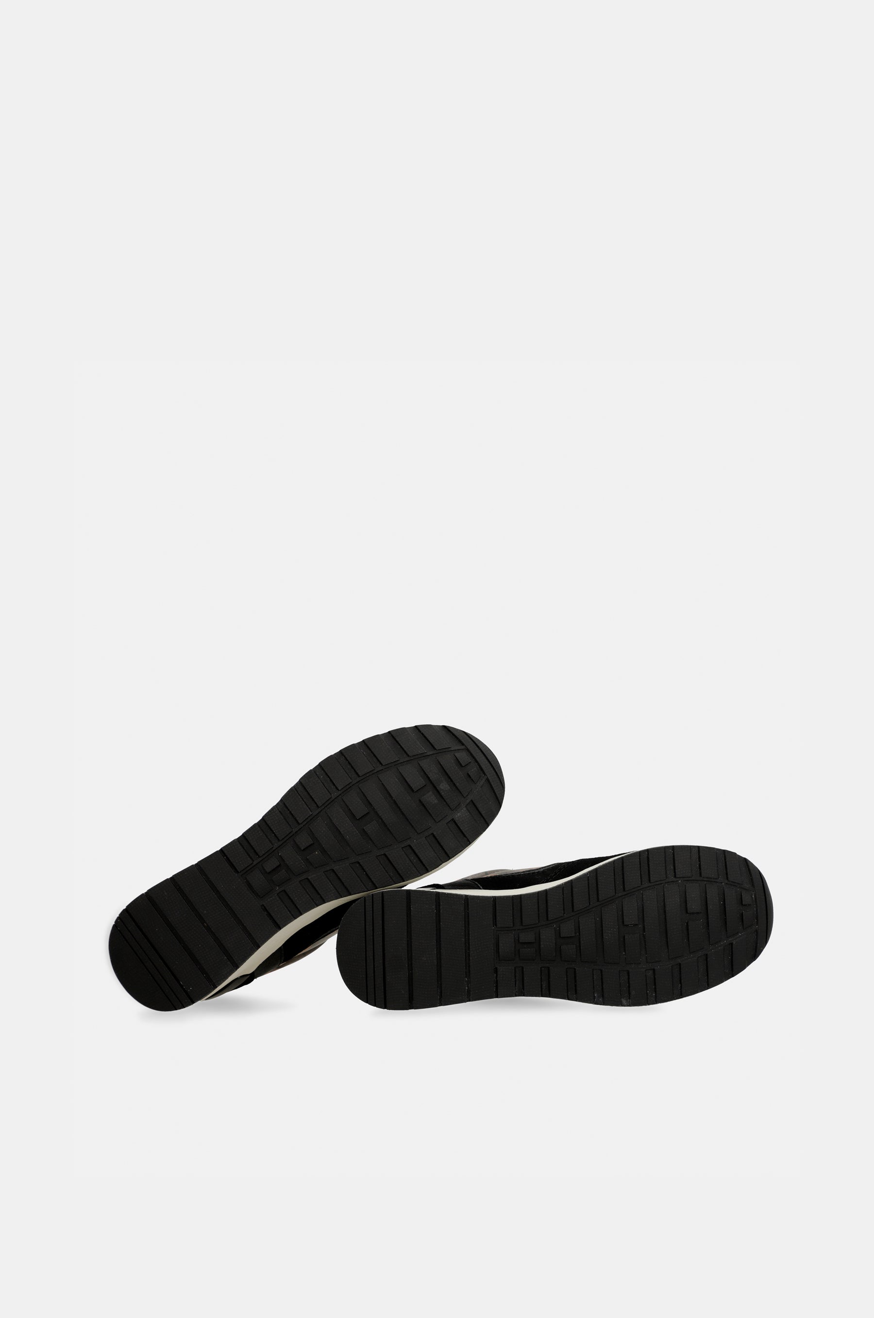 Black Padded Sports Sneakers with Wedge