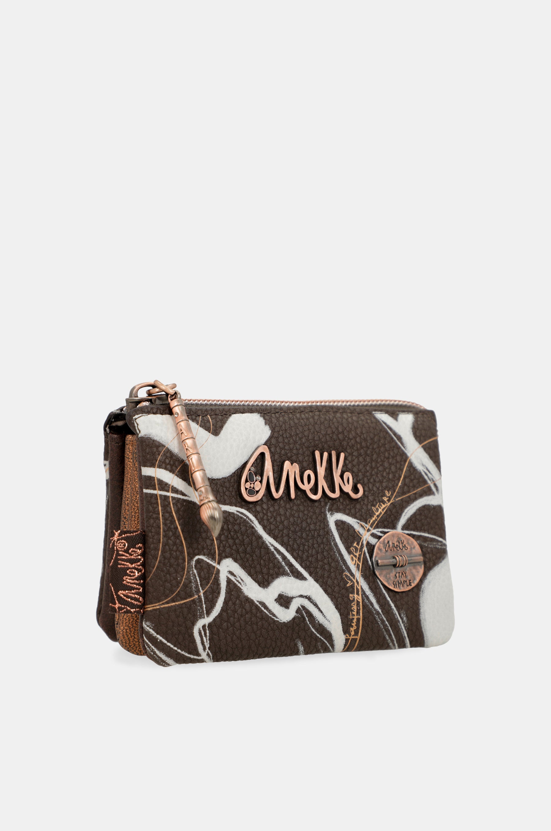 Nature Shodō brown 3 compartment purse