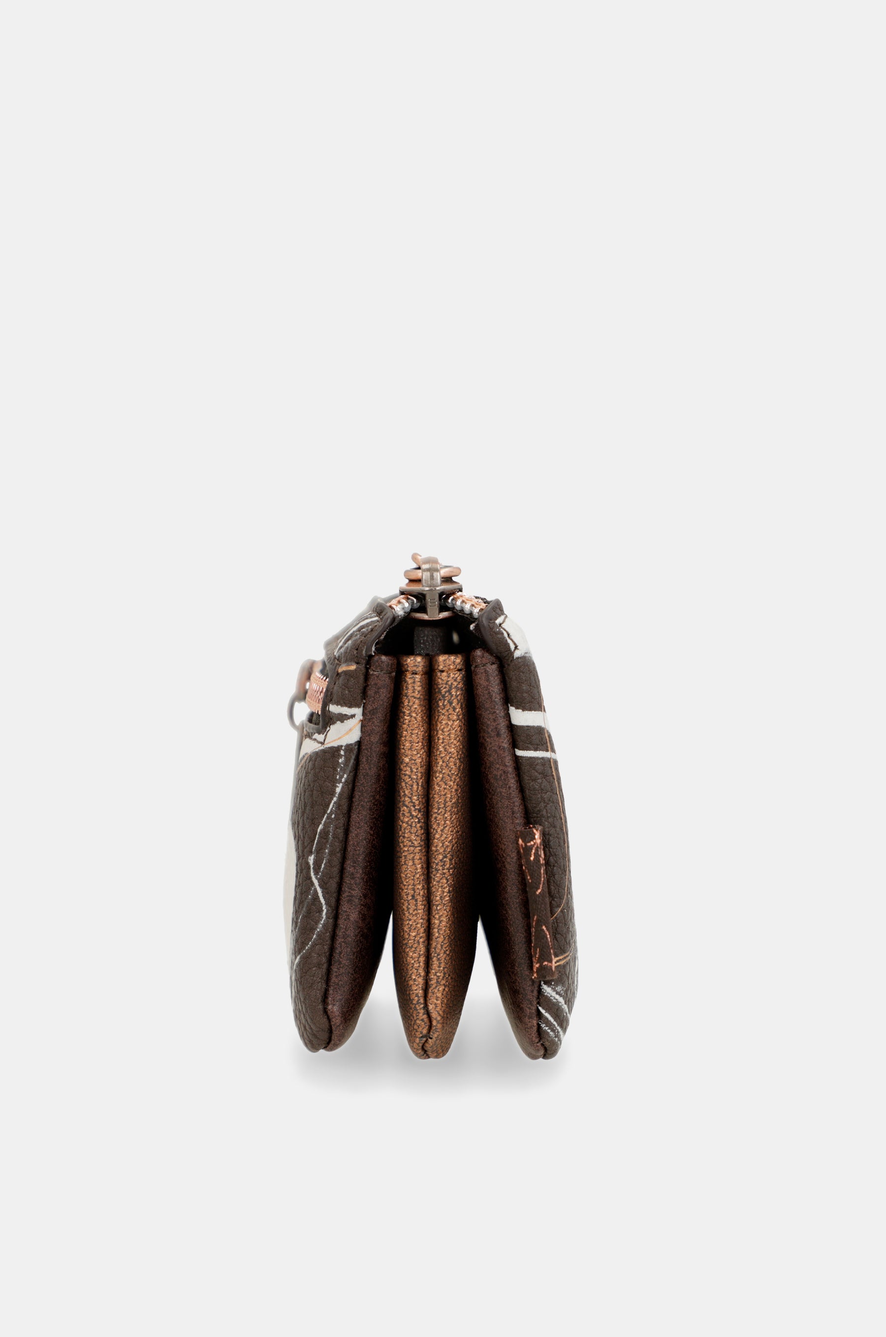 Nature Shodō brown 3 compartment purse