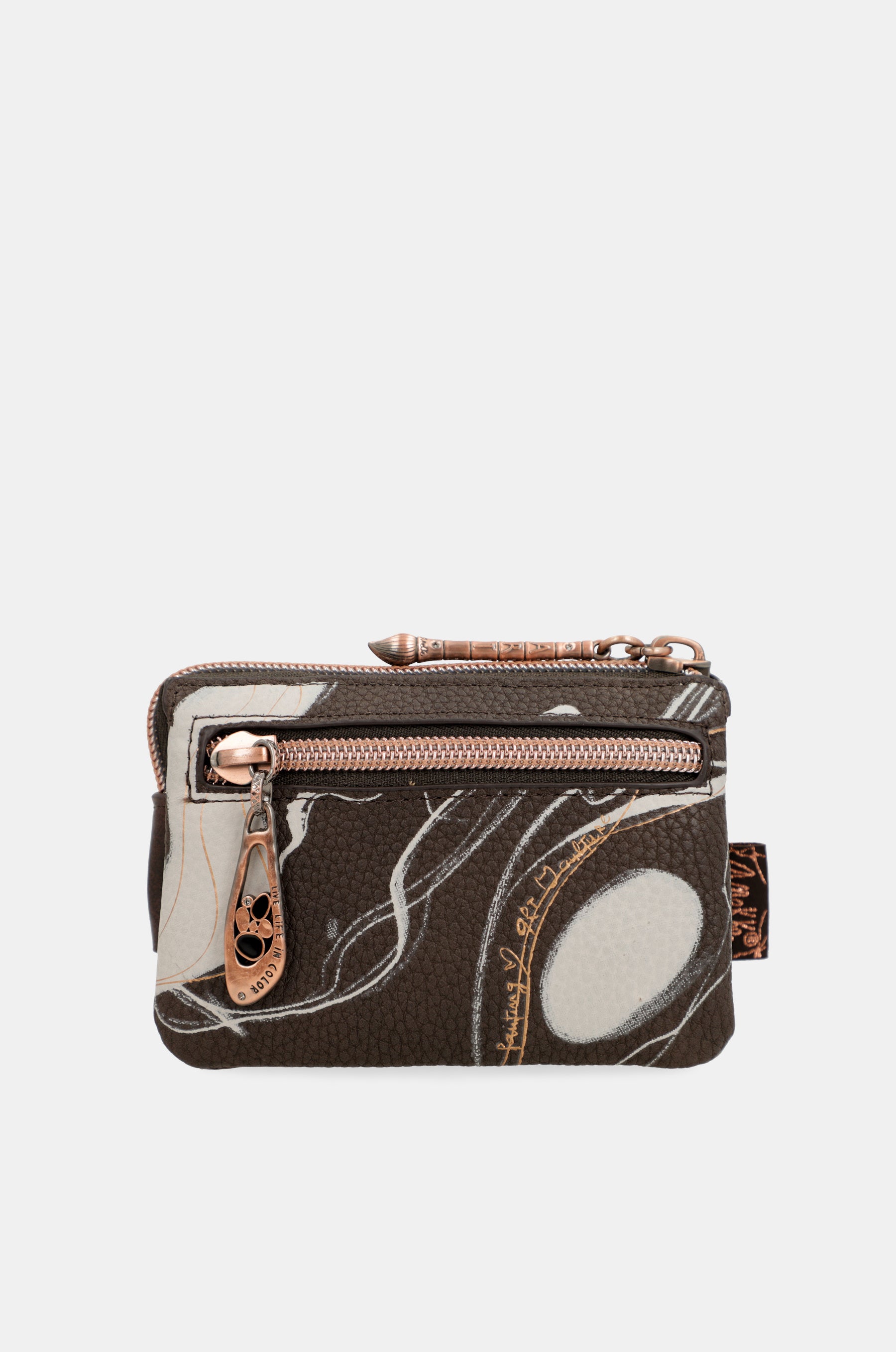 Nature Shodō brown 3 compartment purse