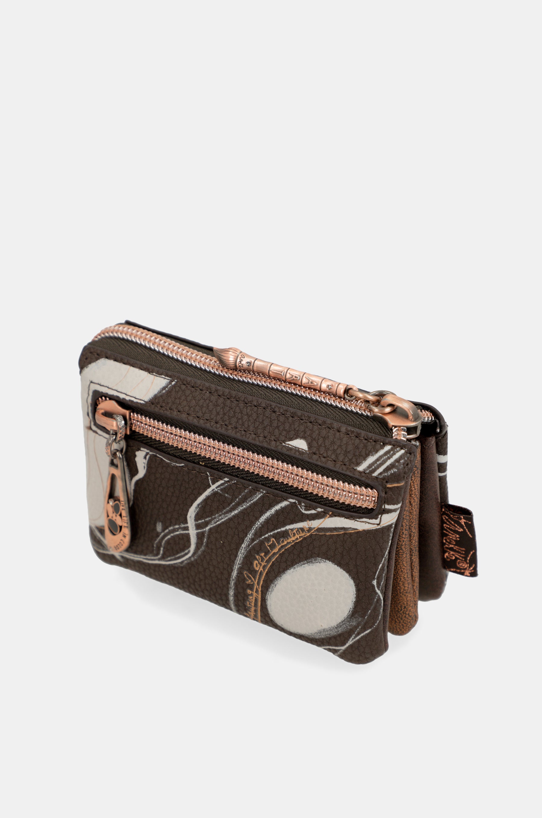Nature Shodō brown 3 compartment purse