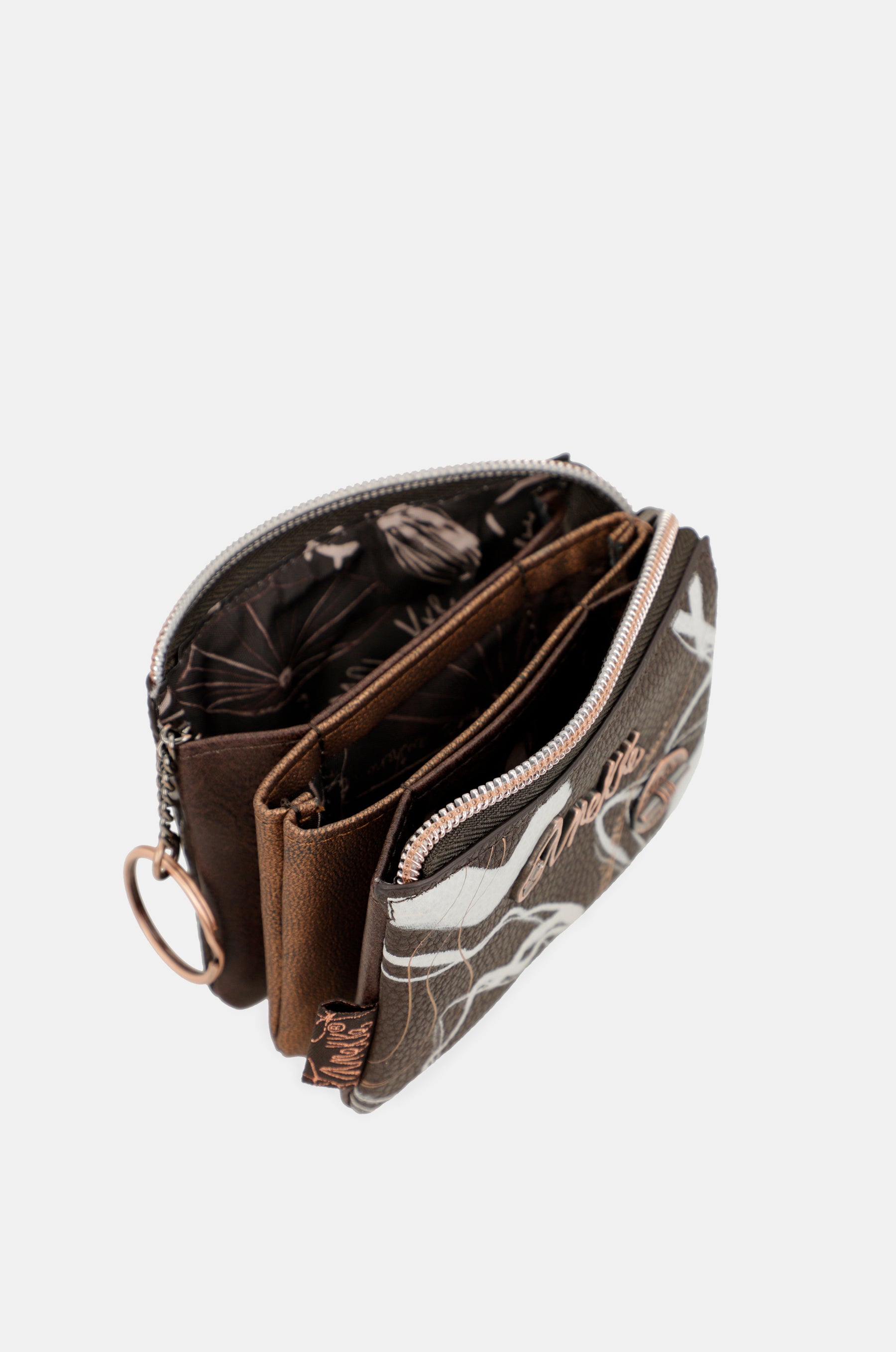 Nature Shodō brown 3 compartment purse