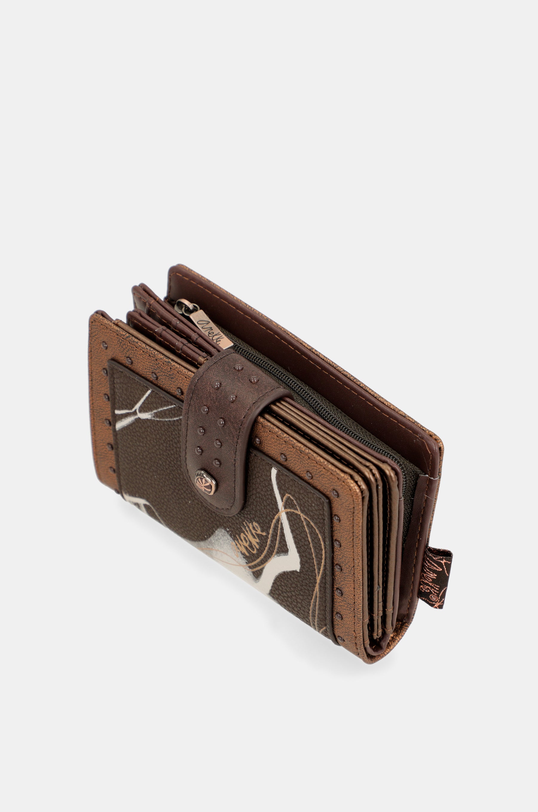 Nature Shodō brown flexible RFID wallet