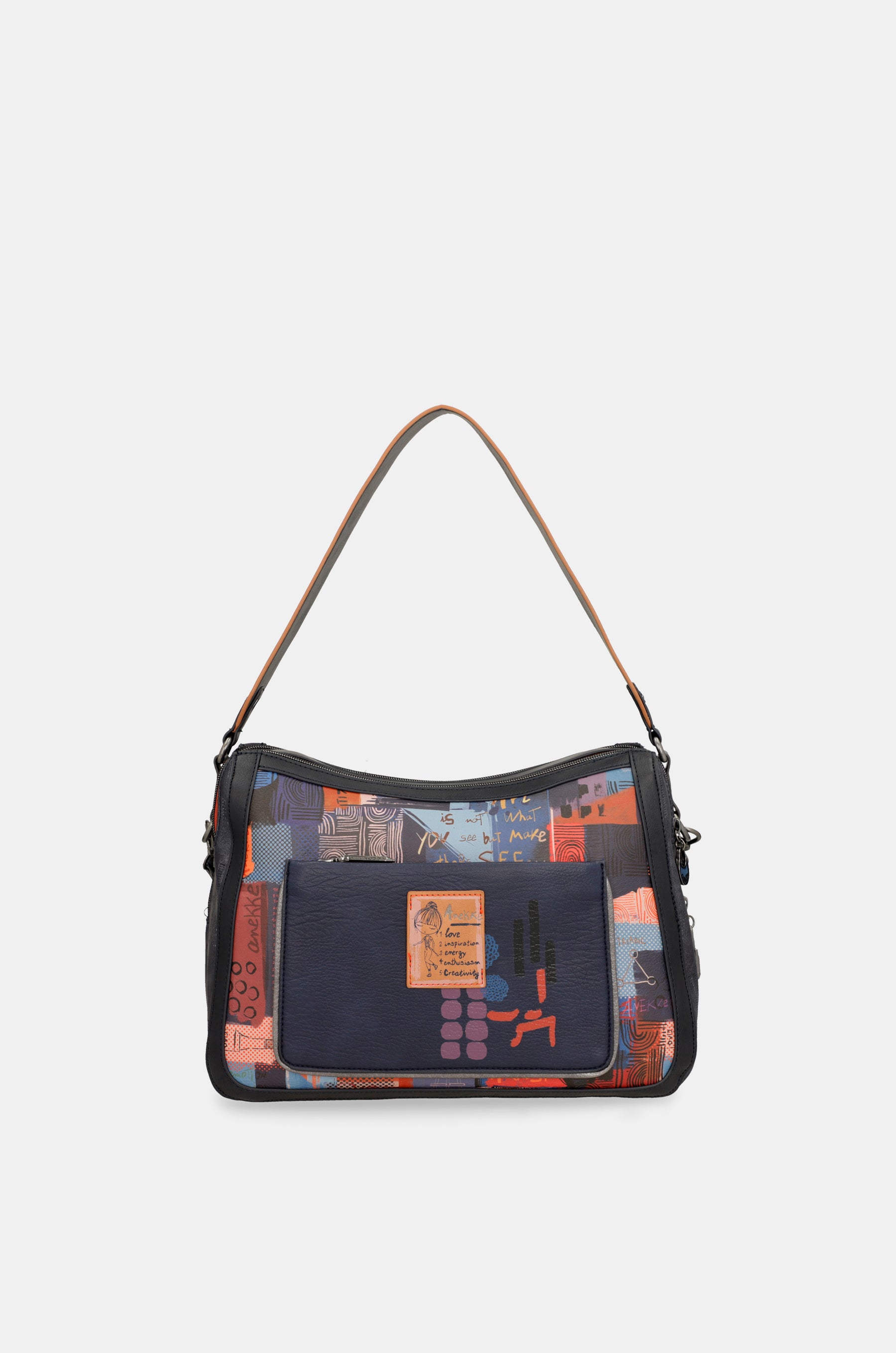 Contemporary shoulder bag with shoulder strap