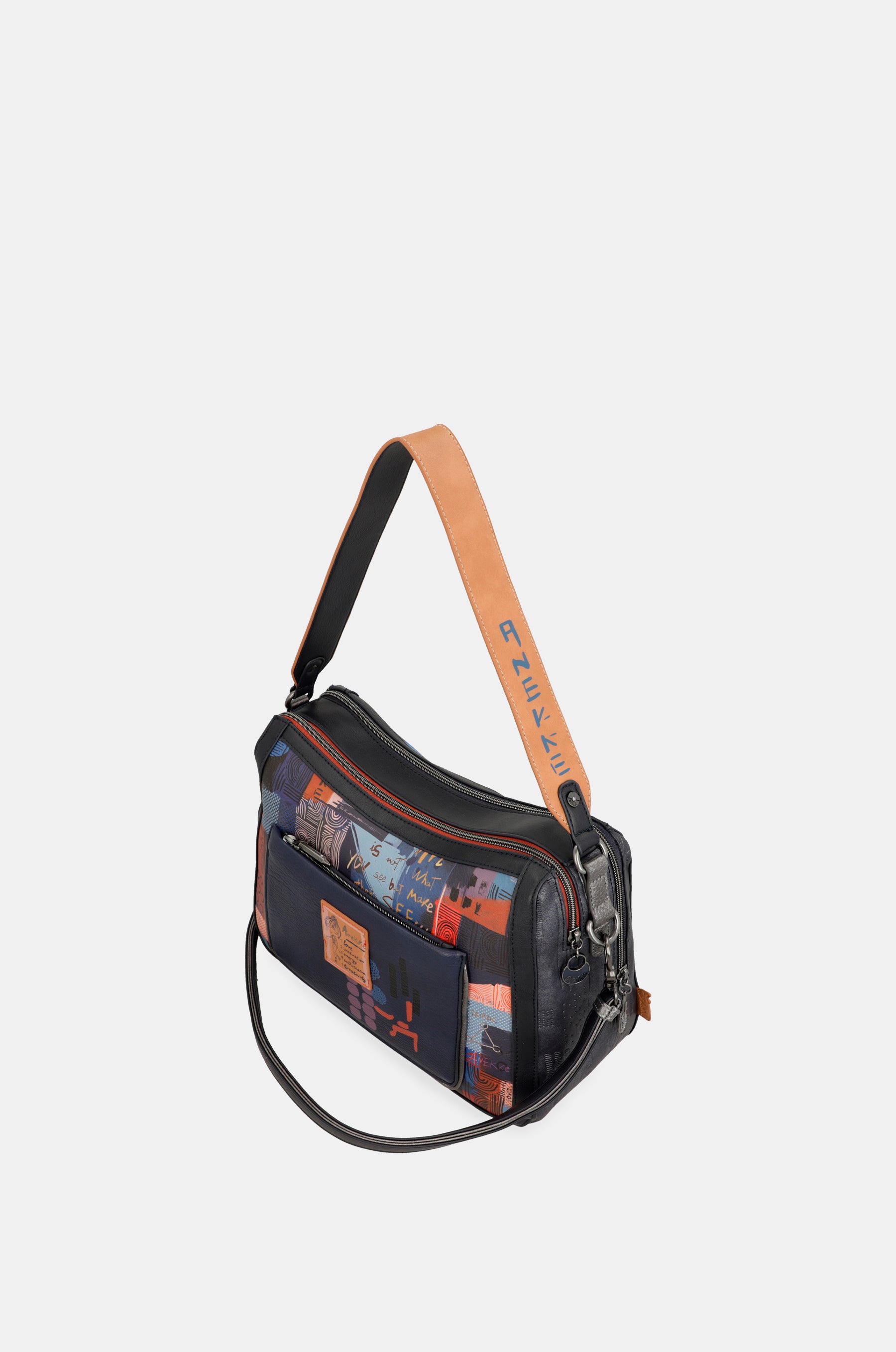 Contemporary shoulder bag with shoulder strap