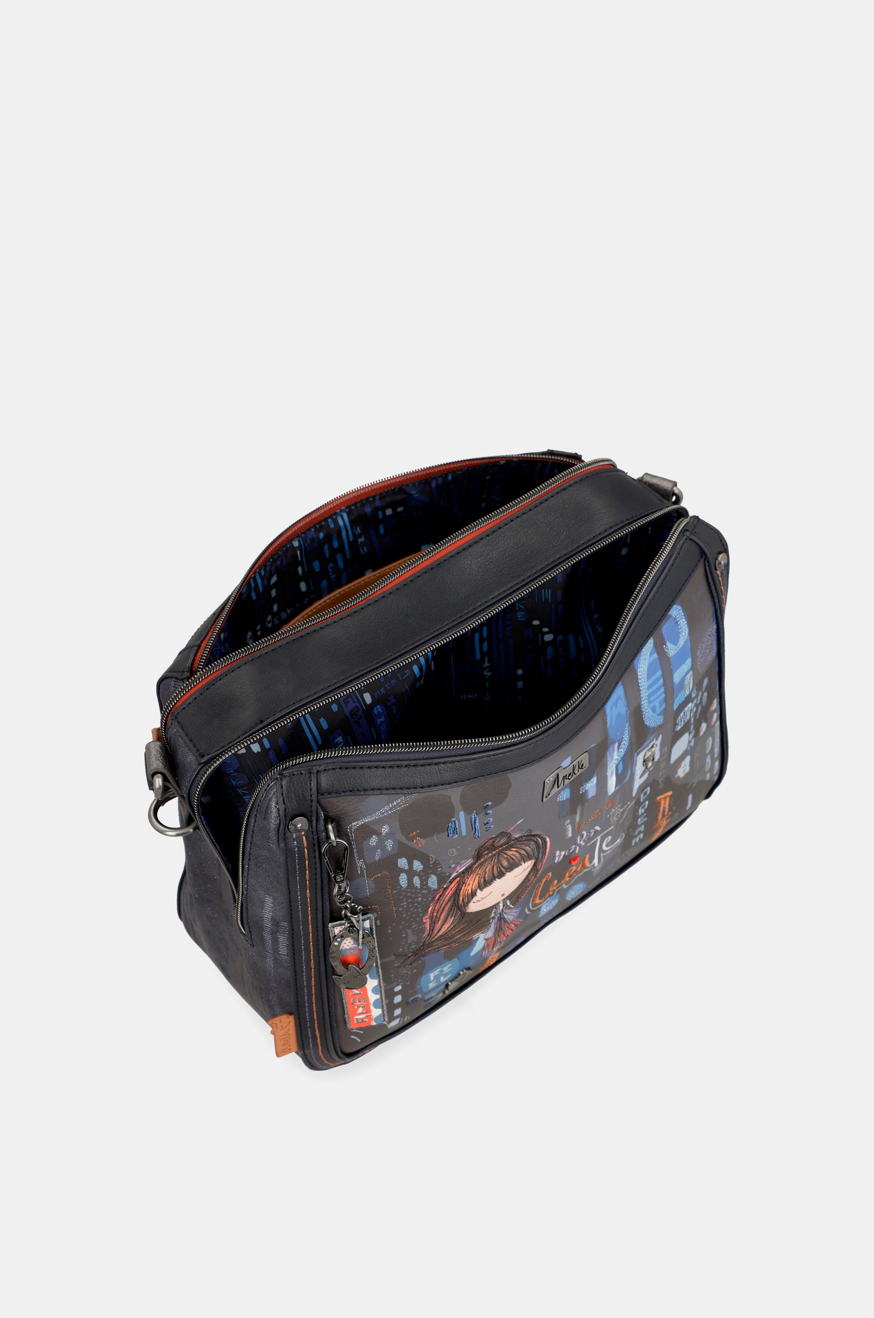 Contemporary shoulder bag with shoulder strap
