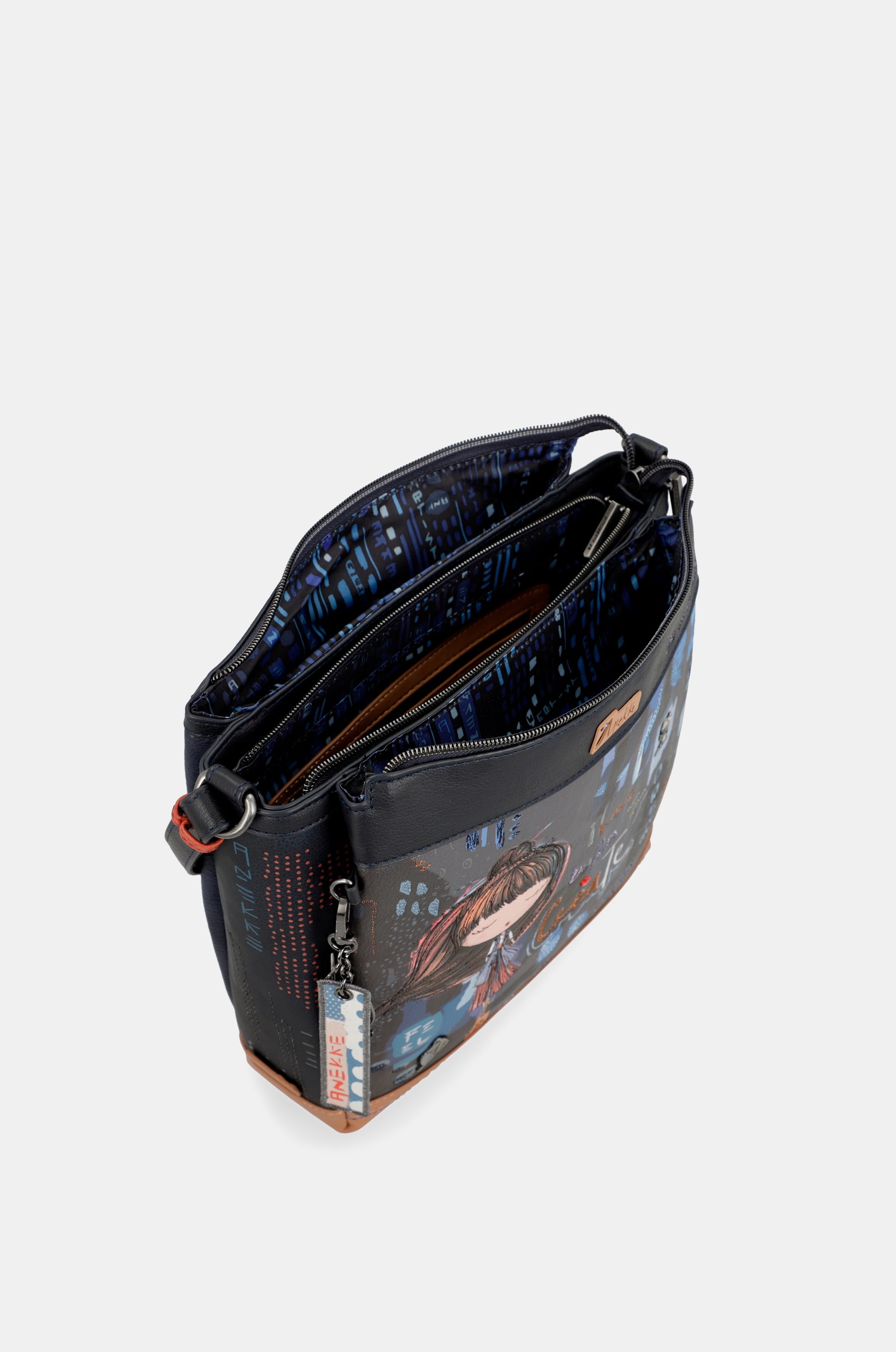 Contemporary Rectangular 3 compartment shoulder bag Contemporary