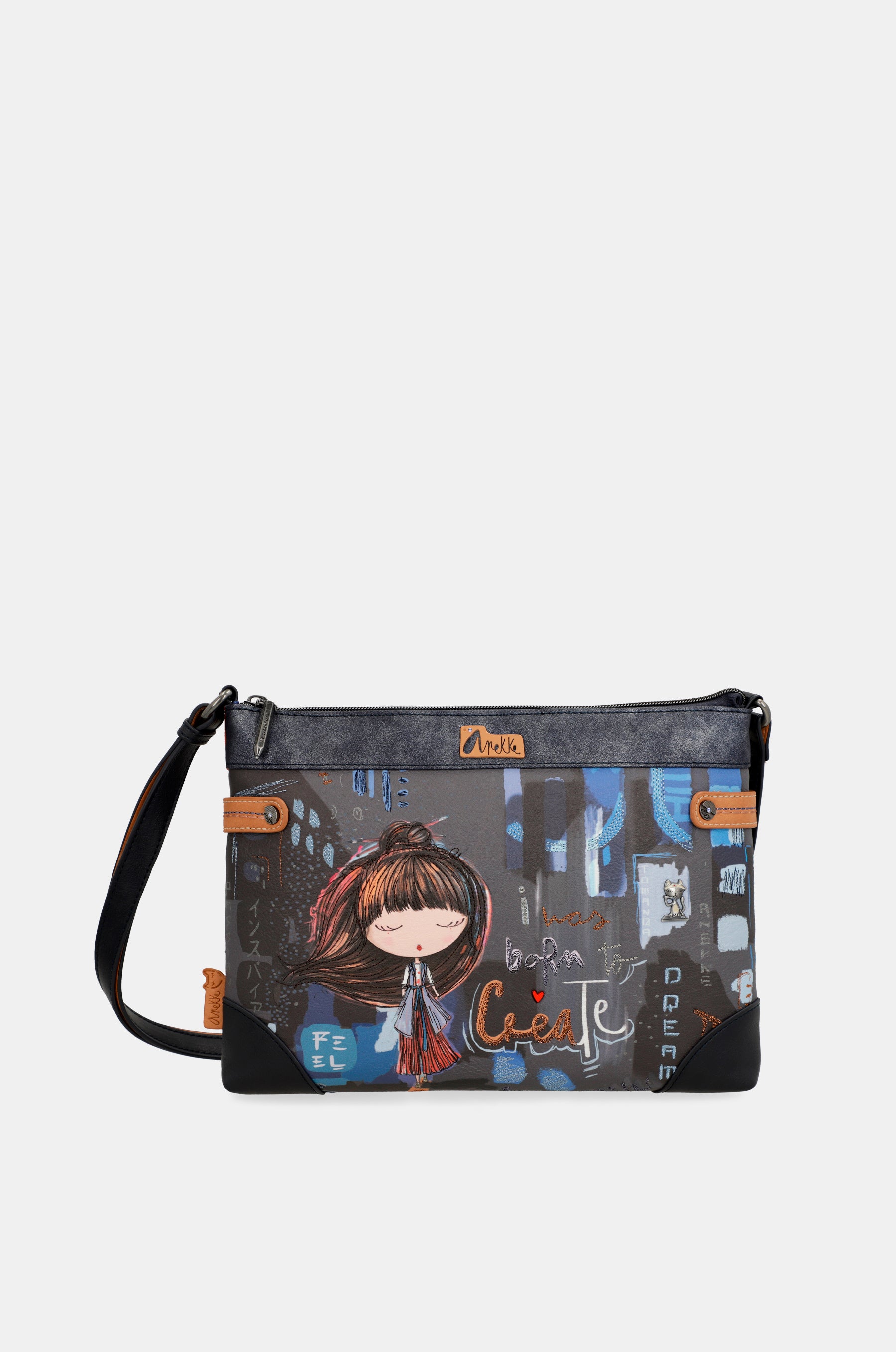 Contemporary large printed shoulder bag