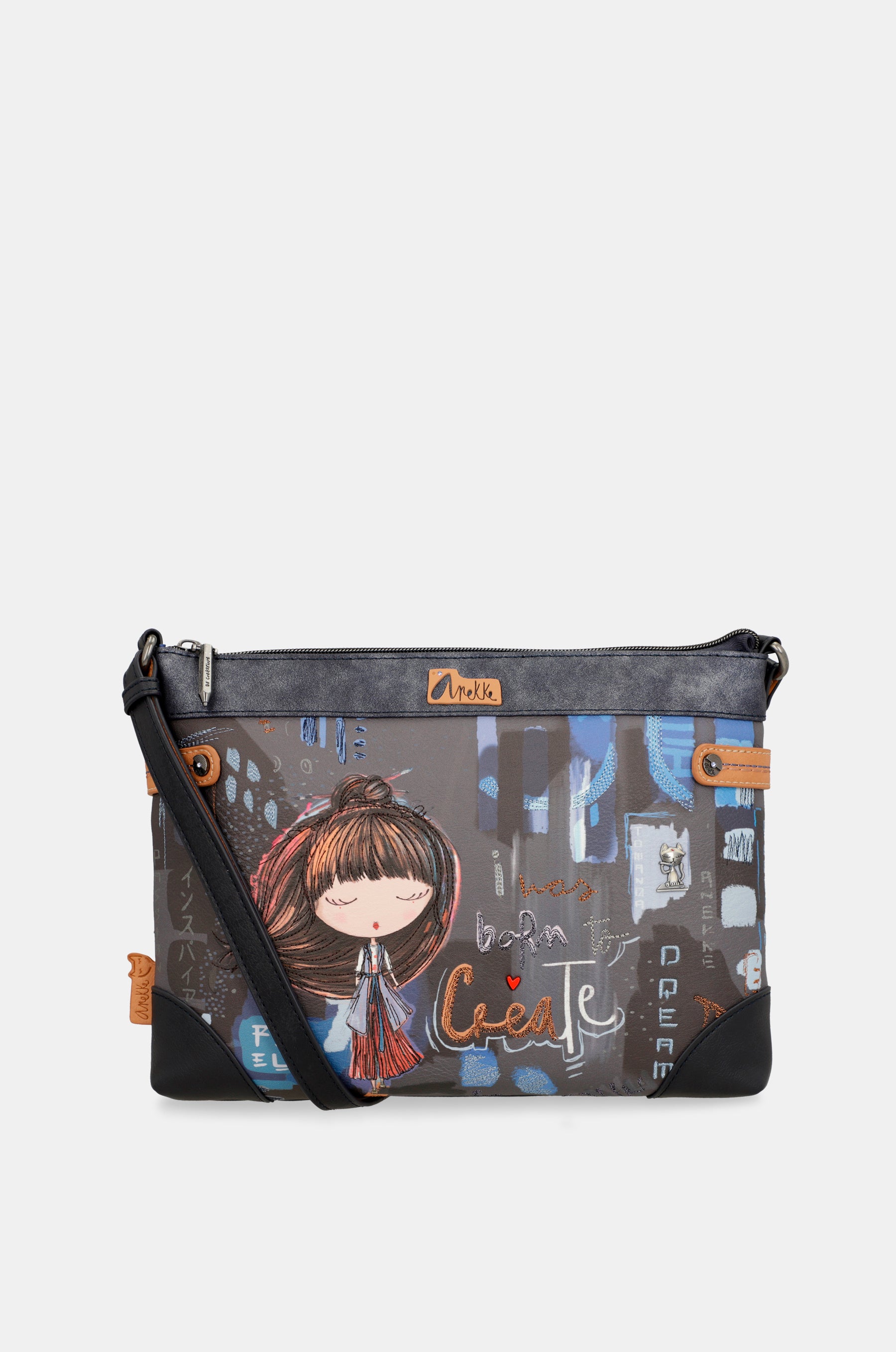 Contemporary large printed shoulder bag