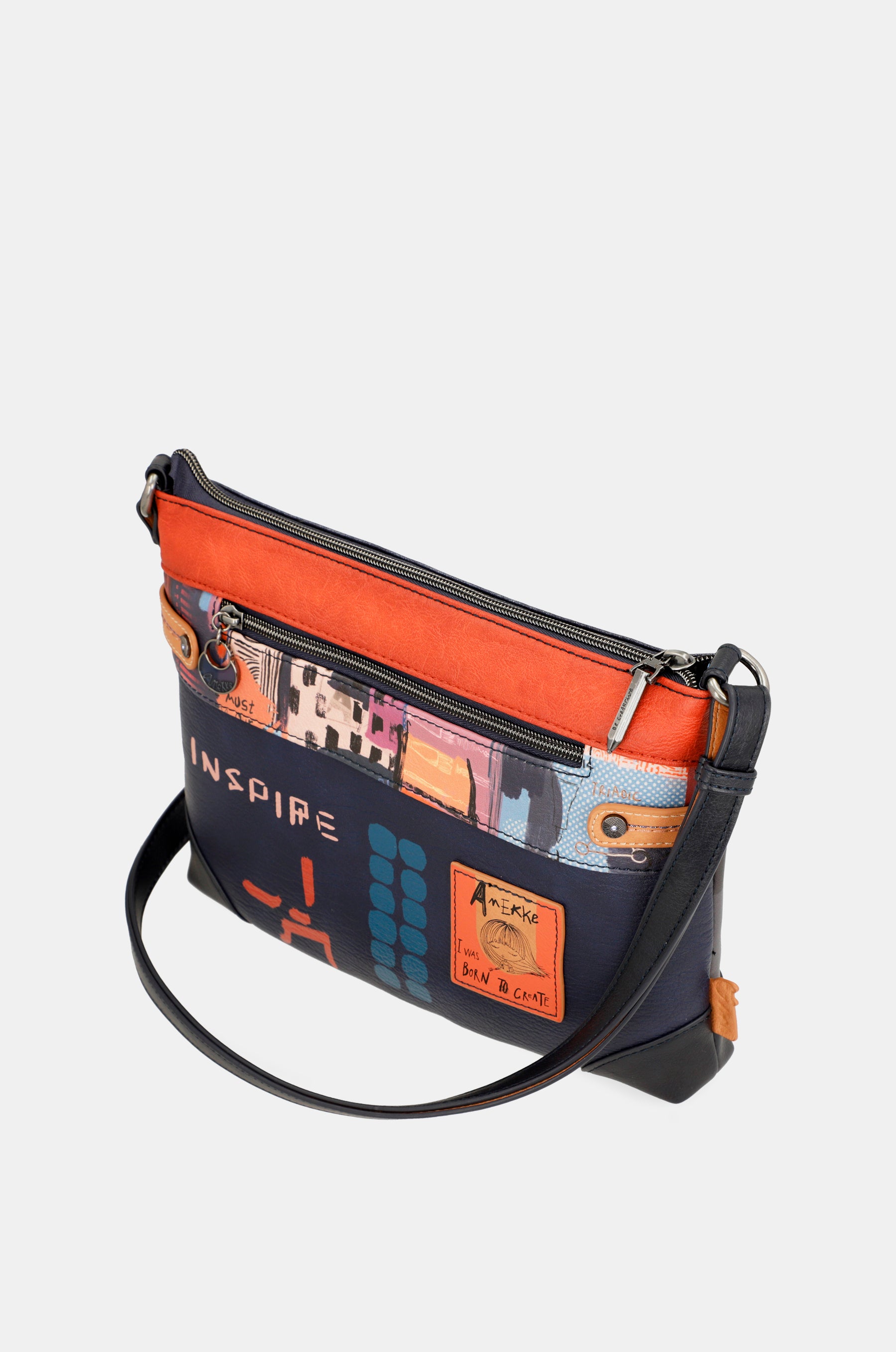 Contemporary large printed shoulder bag