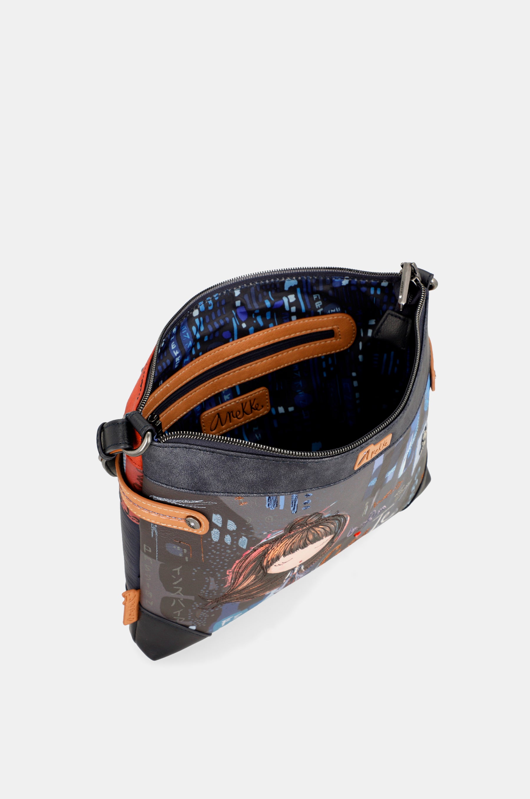 Contemporary large printed shoulder bag