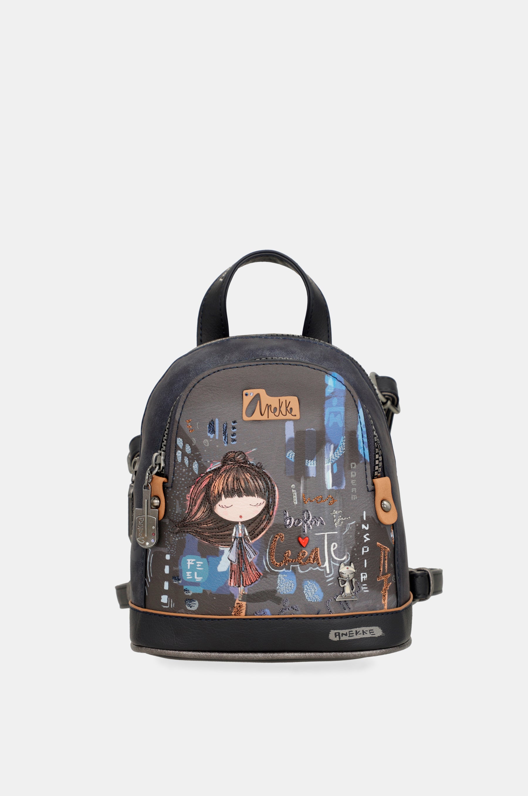 Contemporary two compartment mini backpack Contemporary