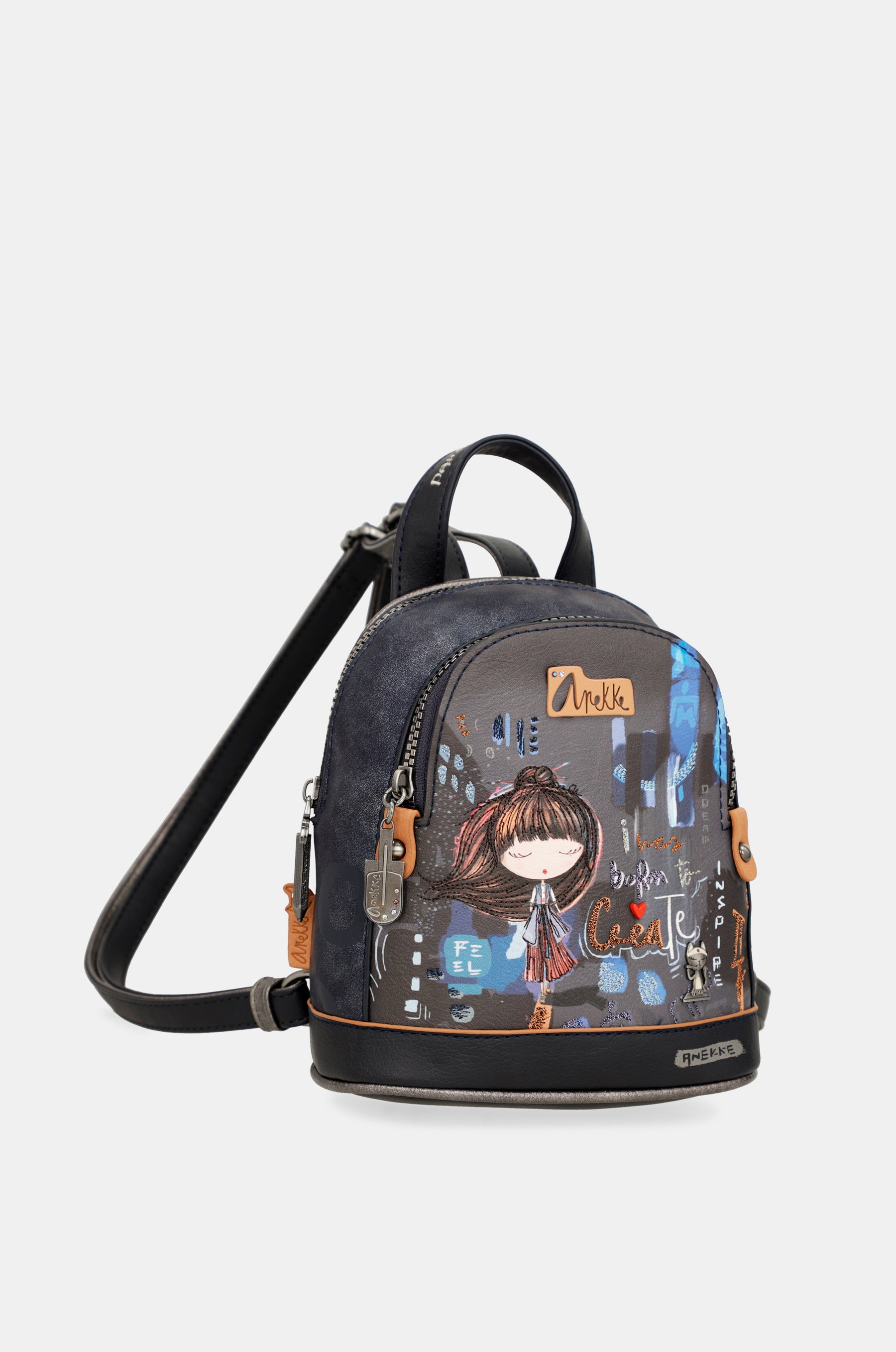 Contemporary two compartment mini backpack Contemporary
