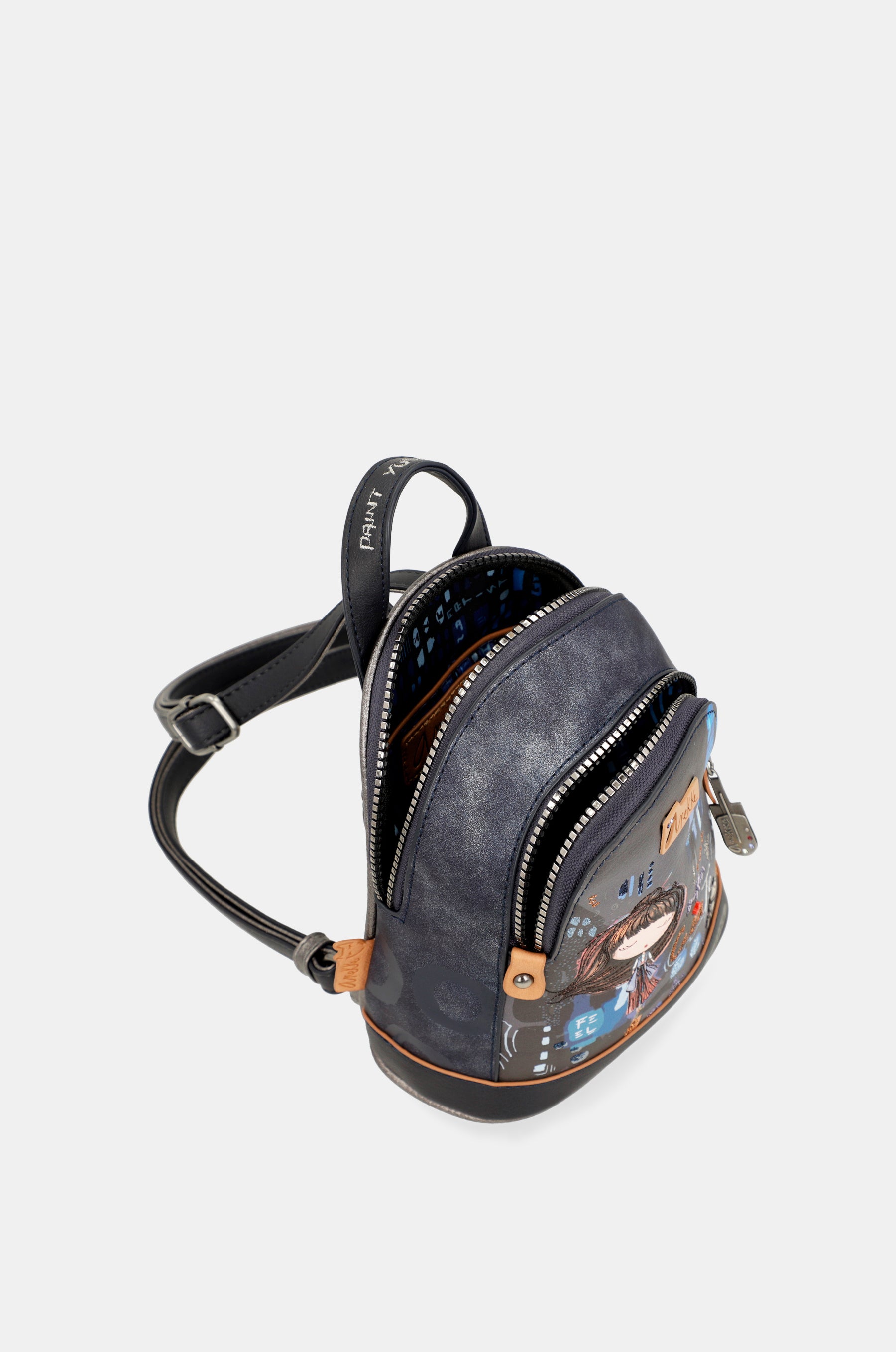 Contemporary two compartment mini backpack Contemporary