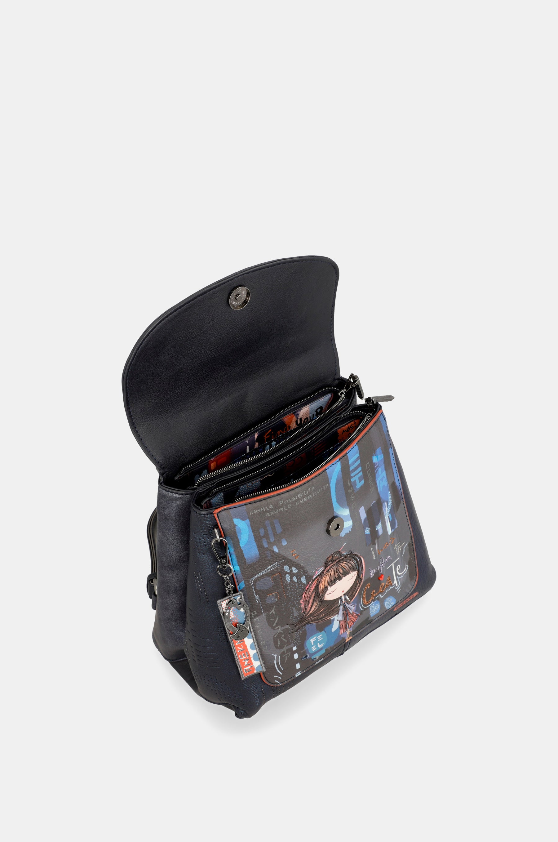 Contemporary flap backpack Contemporary