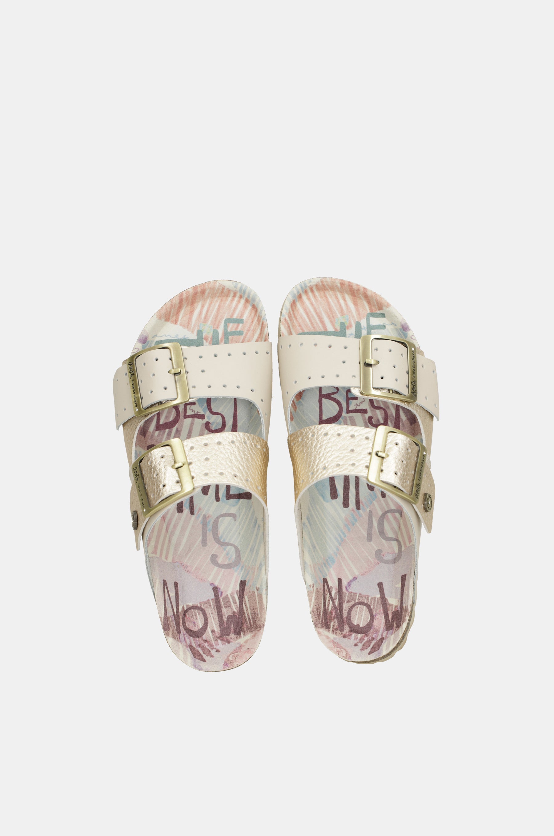 Women's gold bio sandals