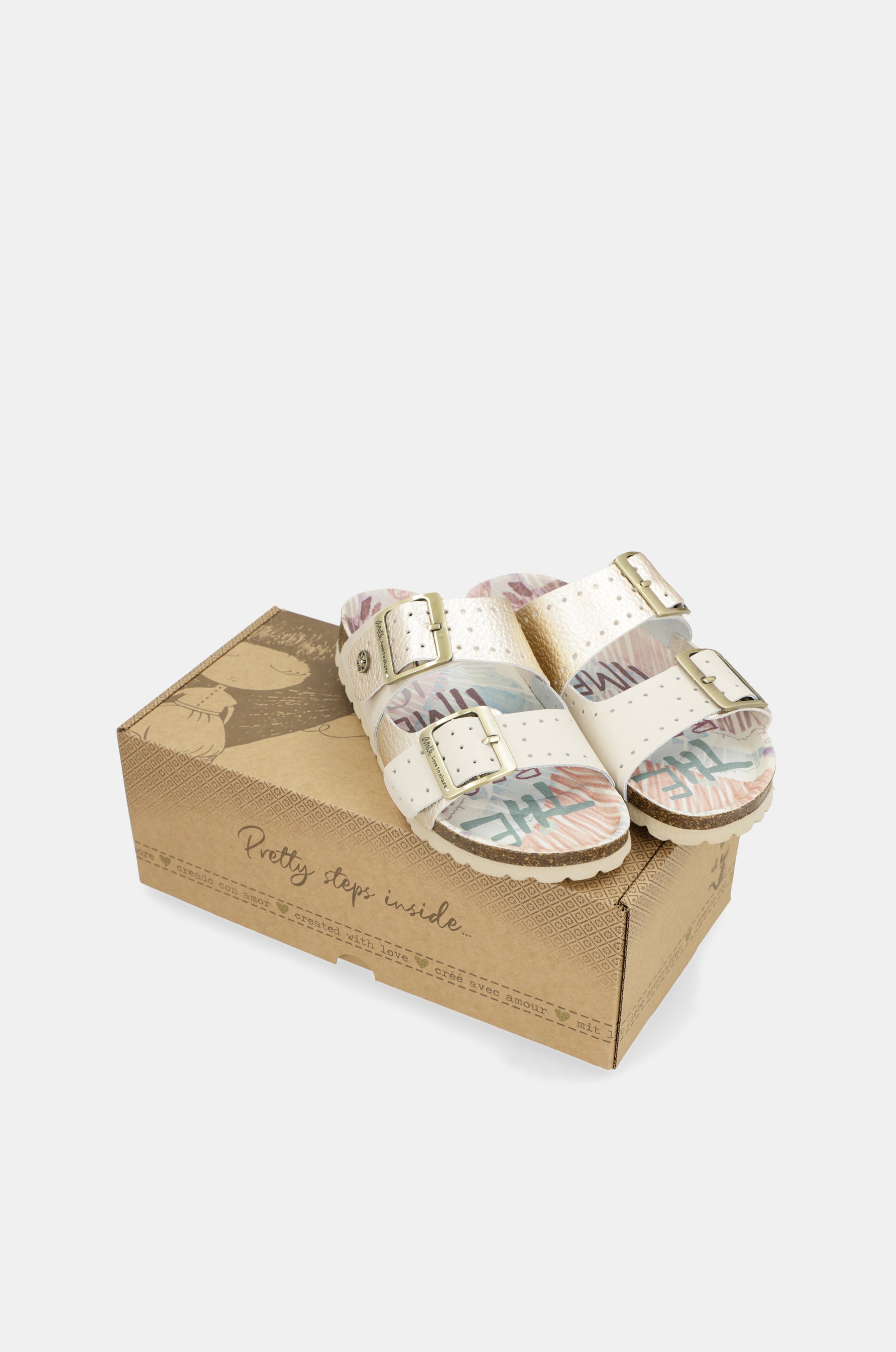 Women's gold bio sandals