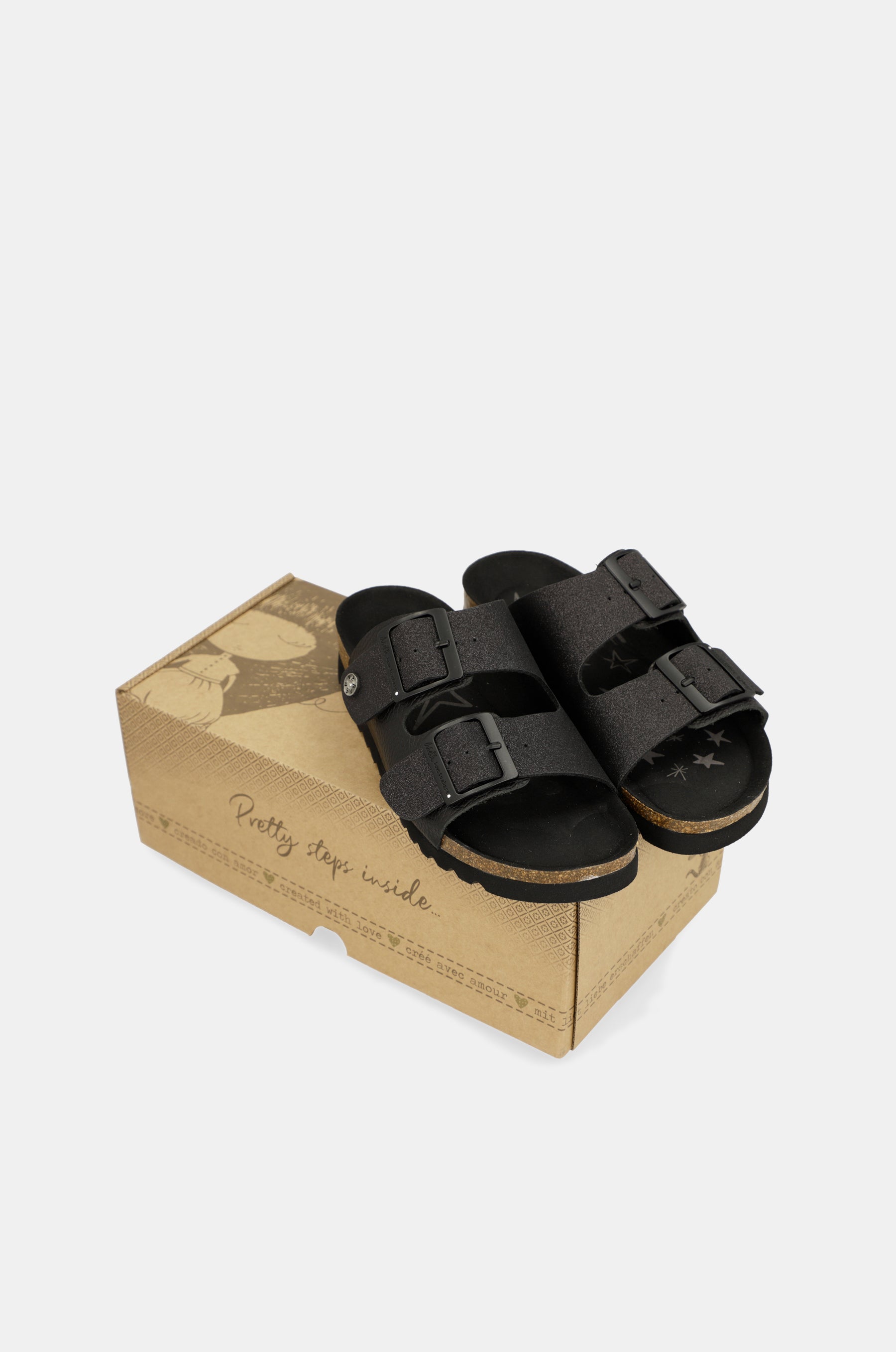 Women's black bio sandals