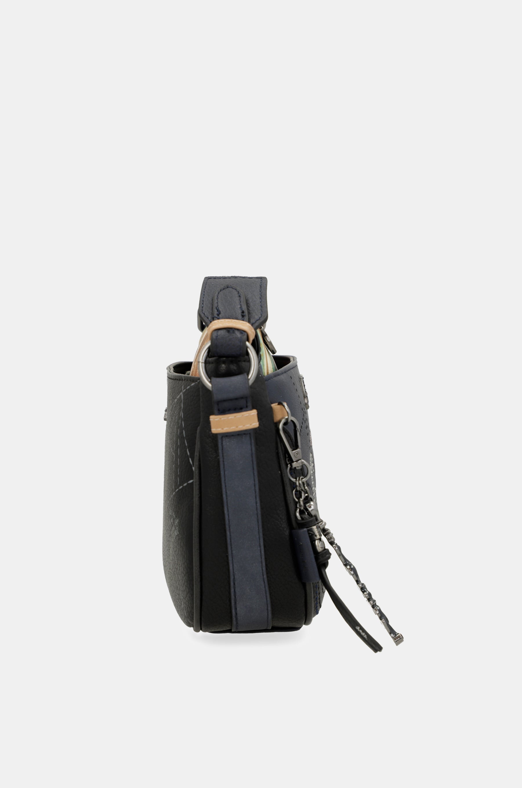Studio navy blue 3-compartment crossbody bag