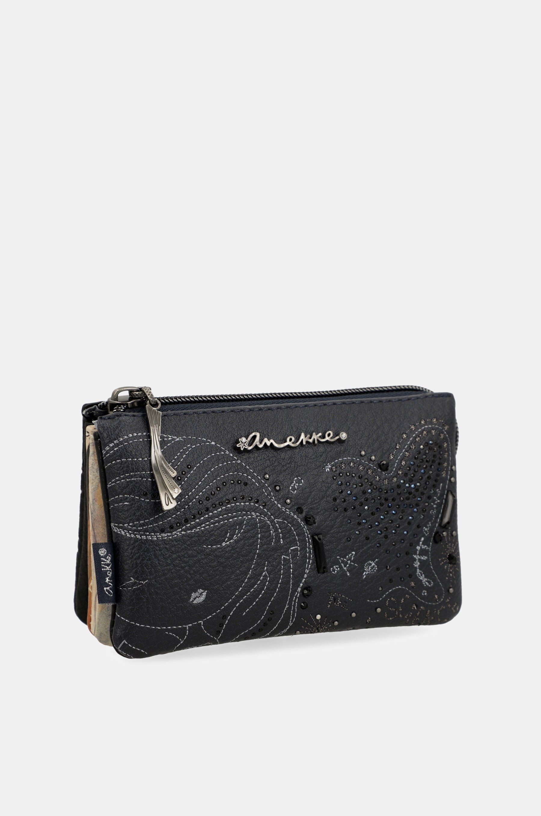 Studio navy blue triple coin purse