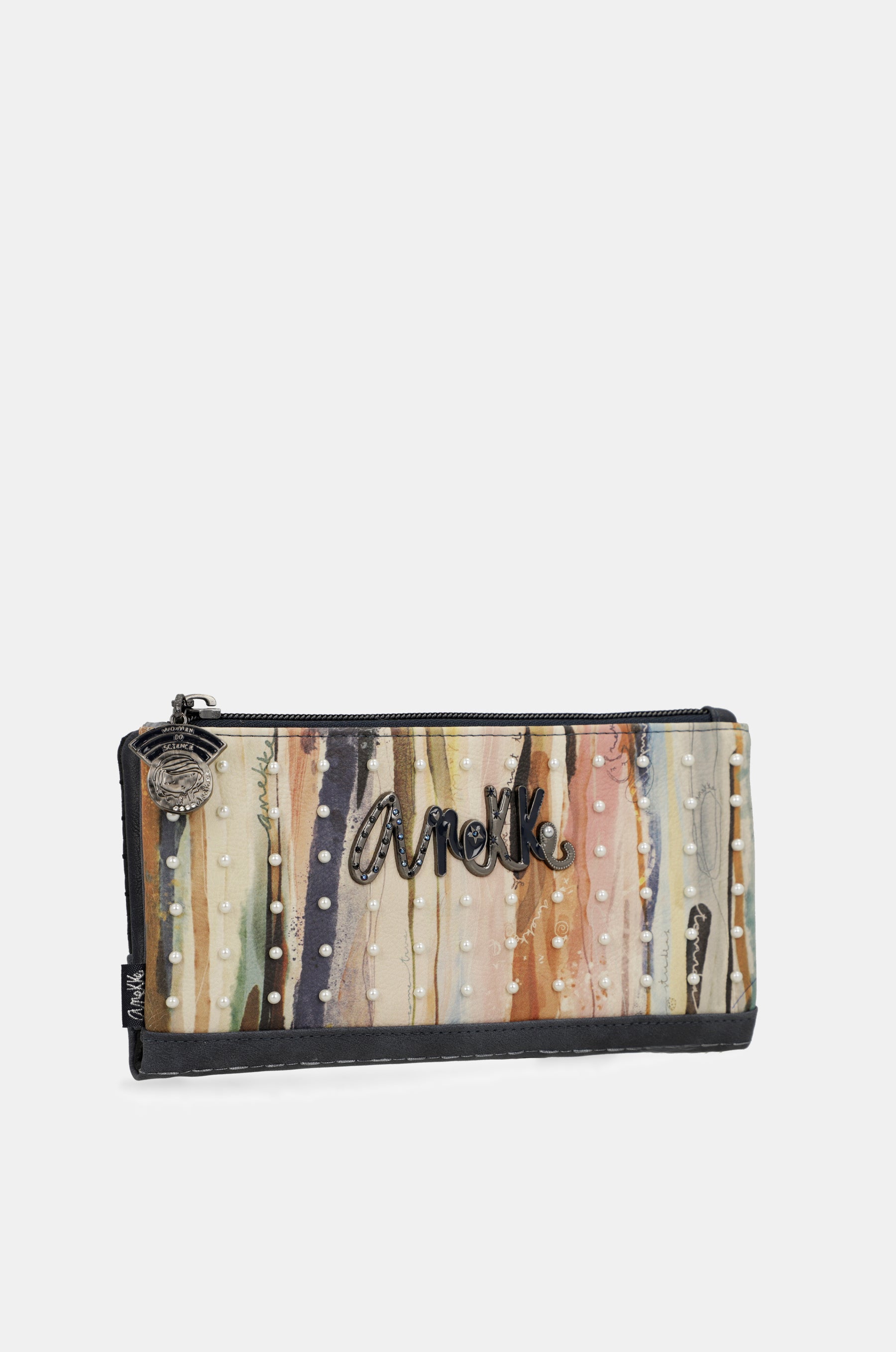 Studio navy blue flexible large RFID wallet