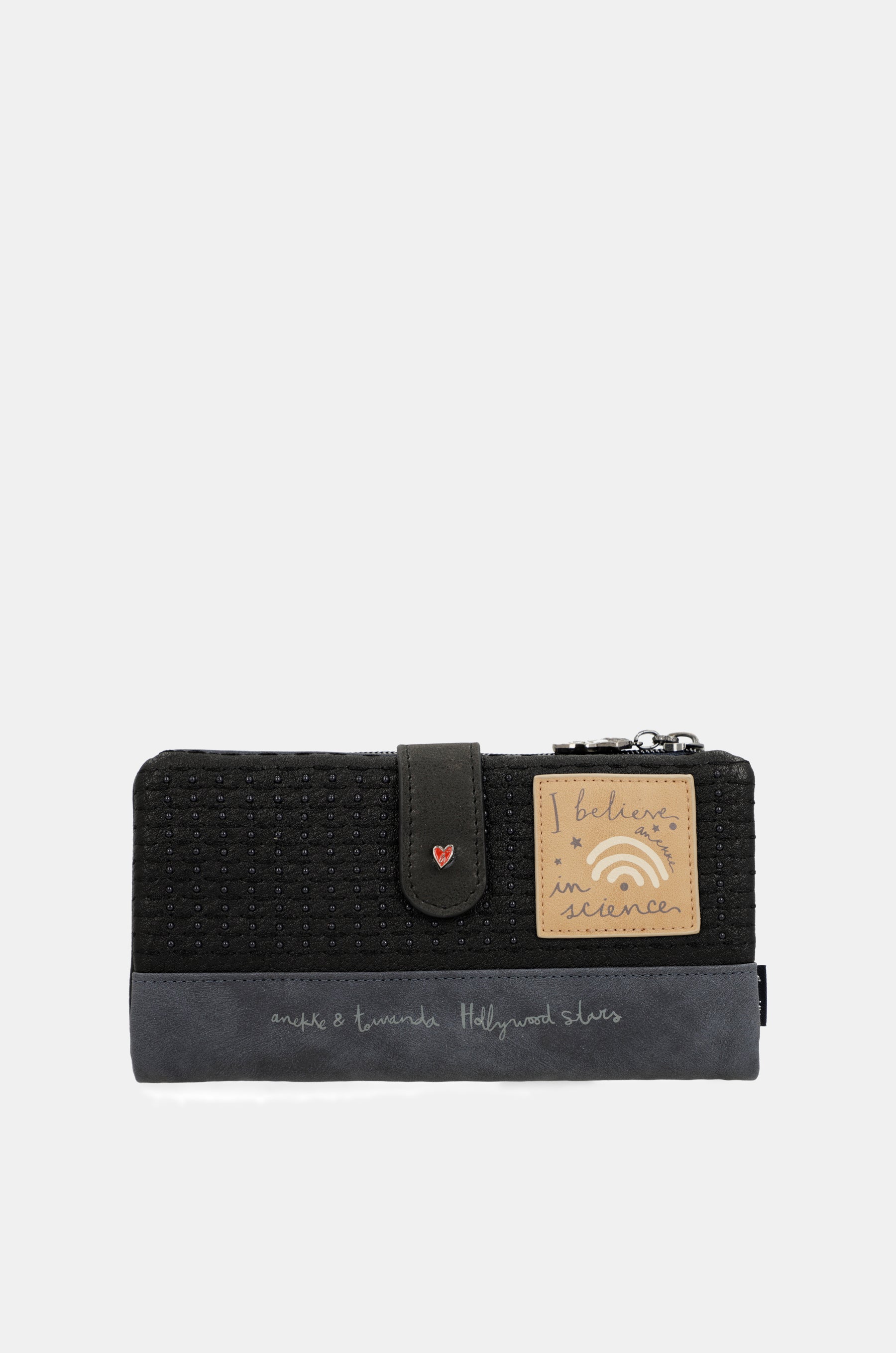 Studio navy blue flexible large RFID wallet