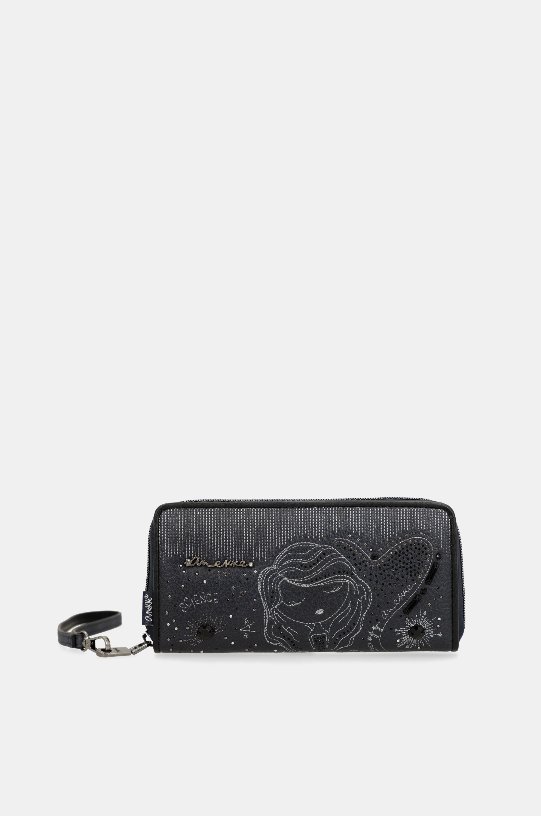 Studio navy blue large RFID wallet