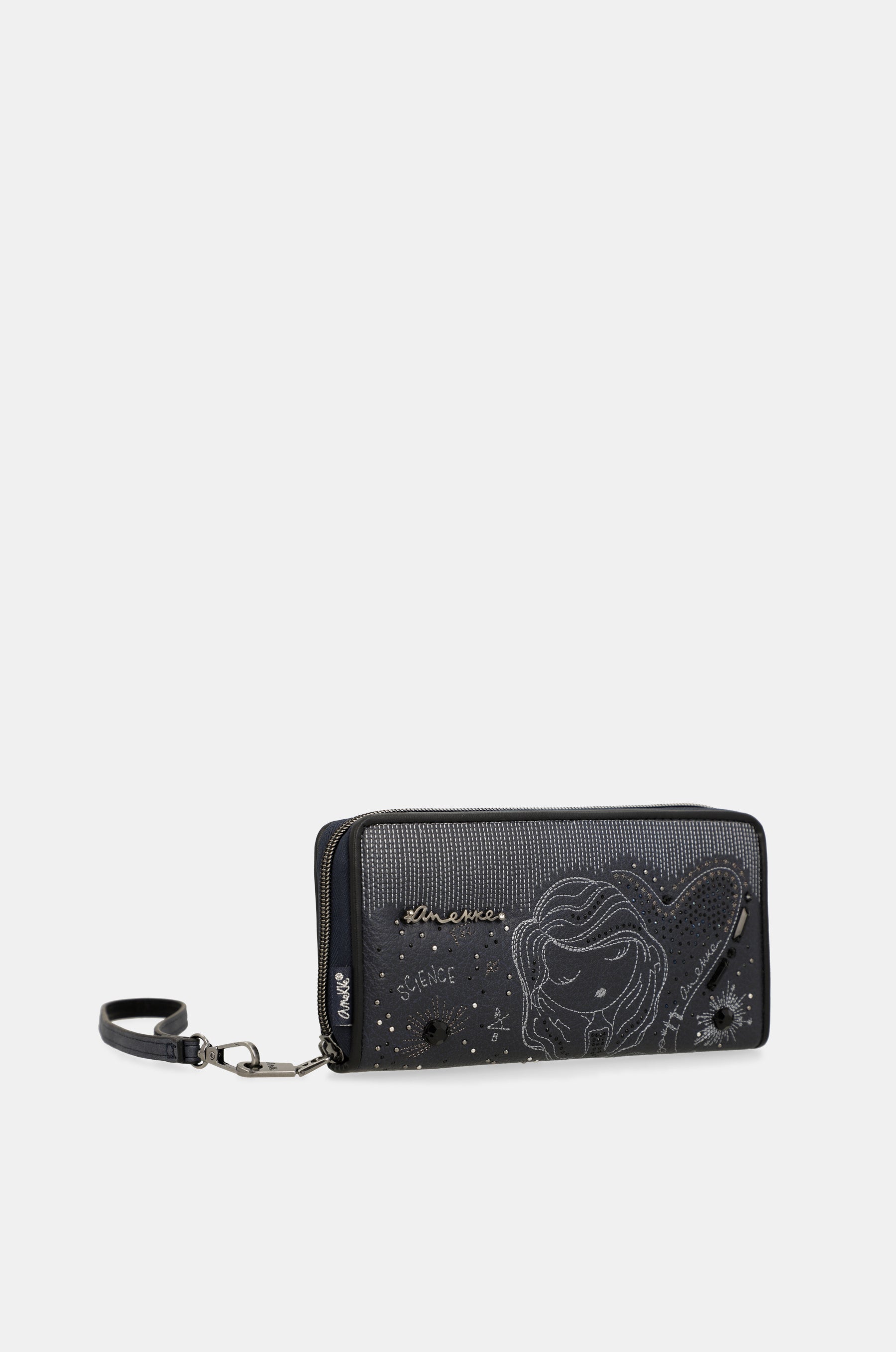 Studio navy blue large RFID wallet