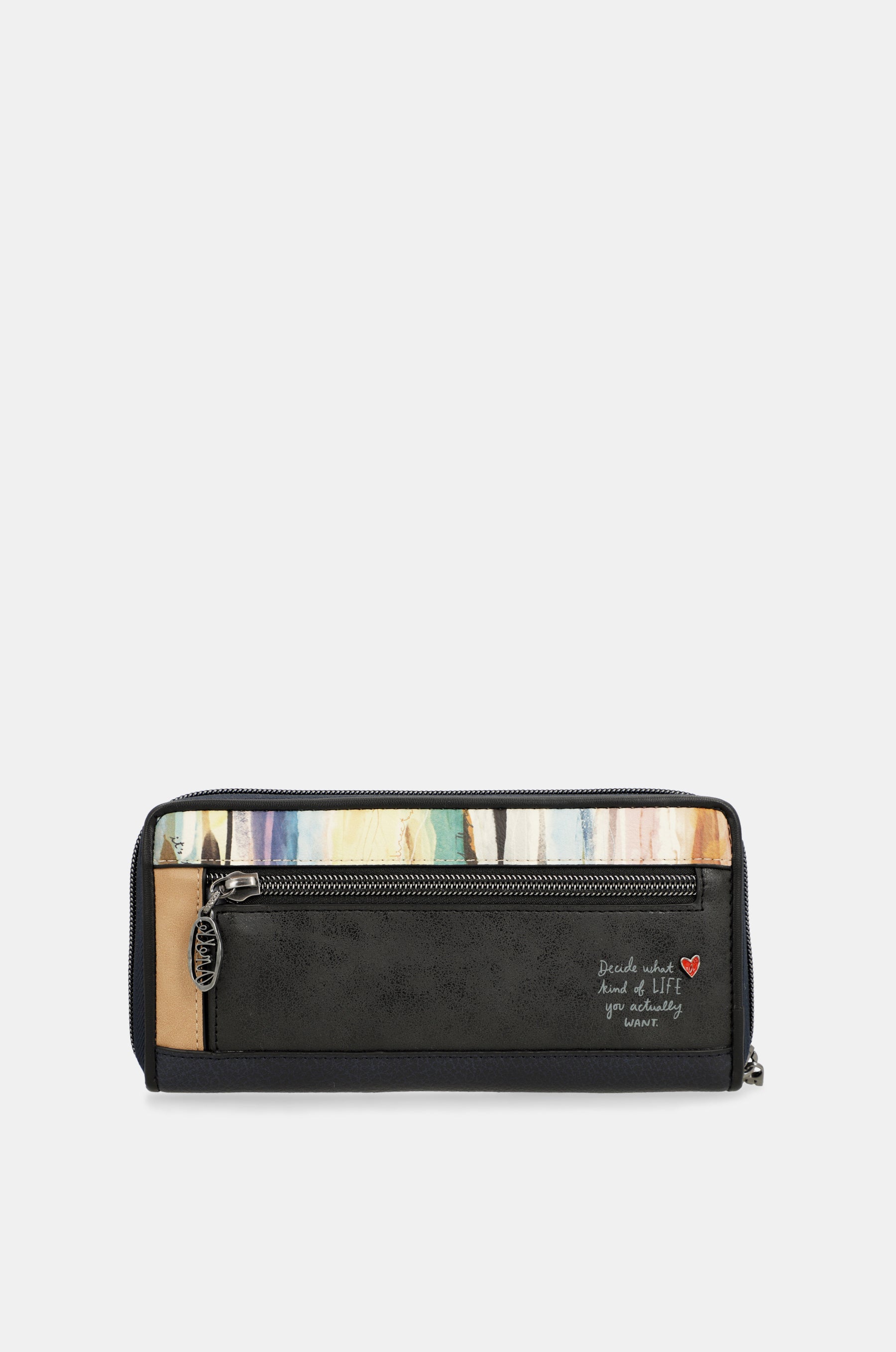Studio navy blue large RFID wallet