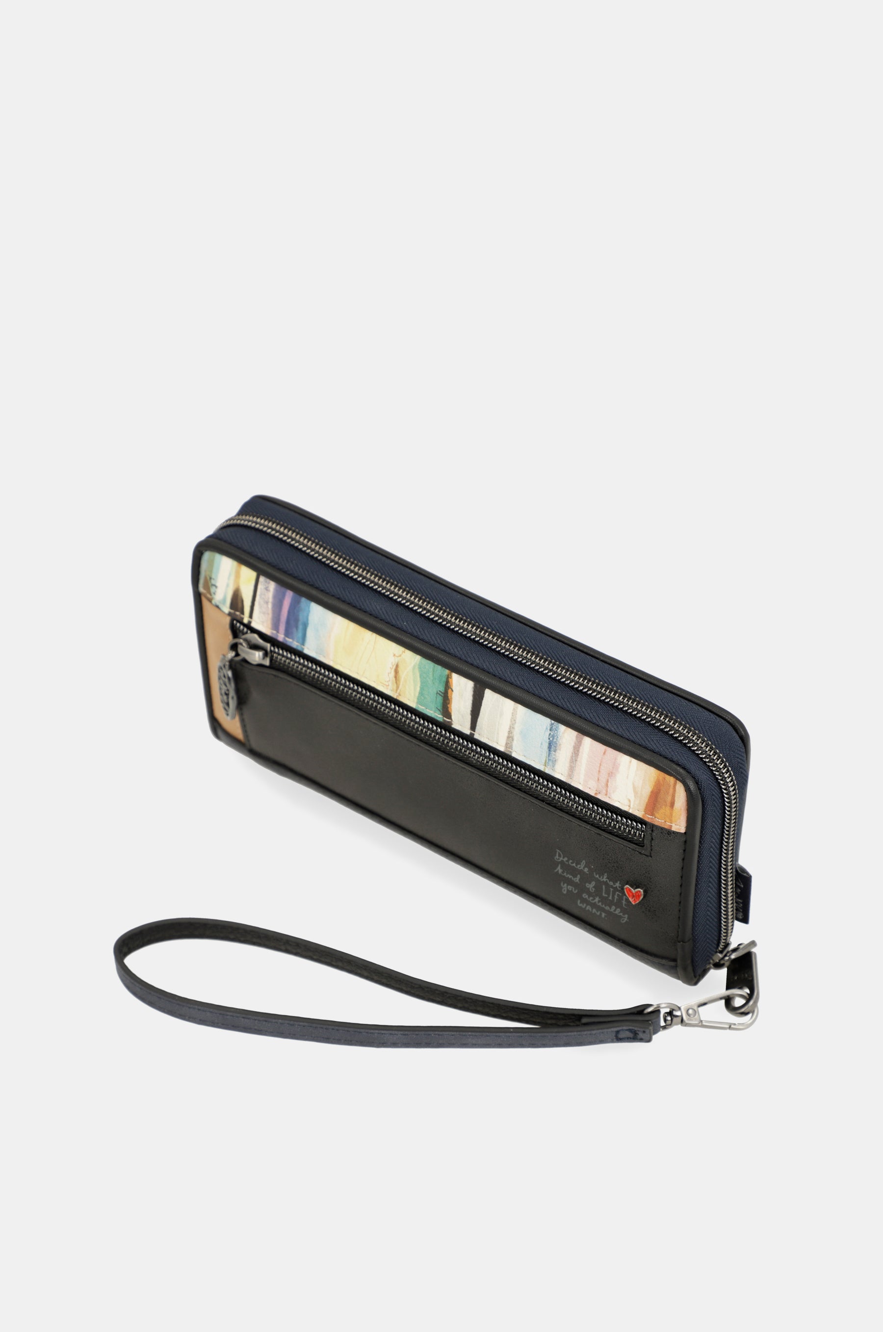 Studio navy blue large RFID wallet