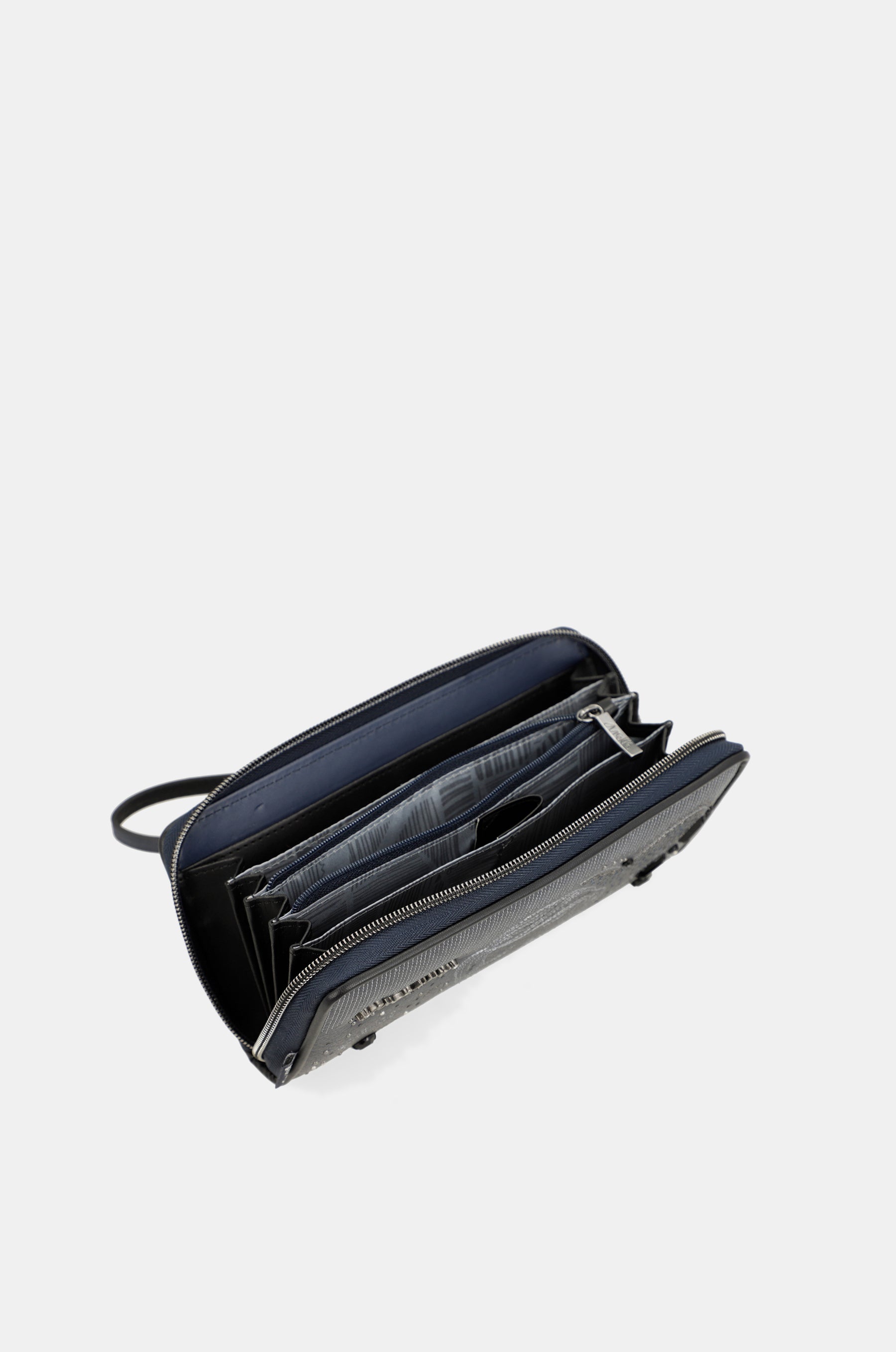 Studio navy blue large RFID wallet