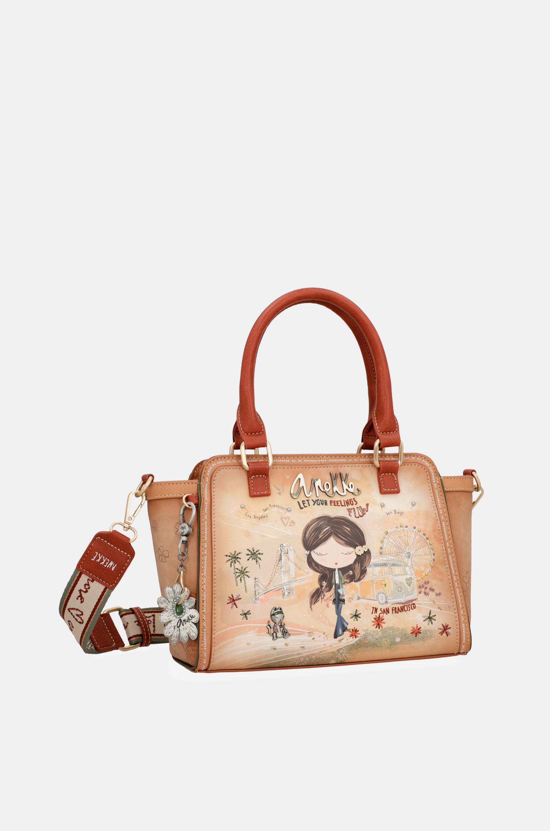 Peace & Love camel bowling bag