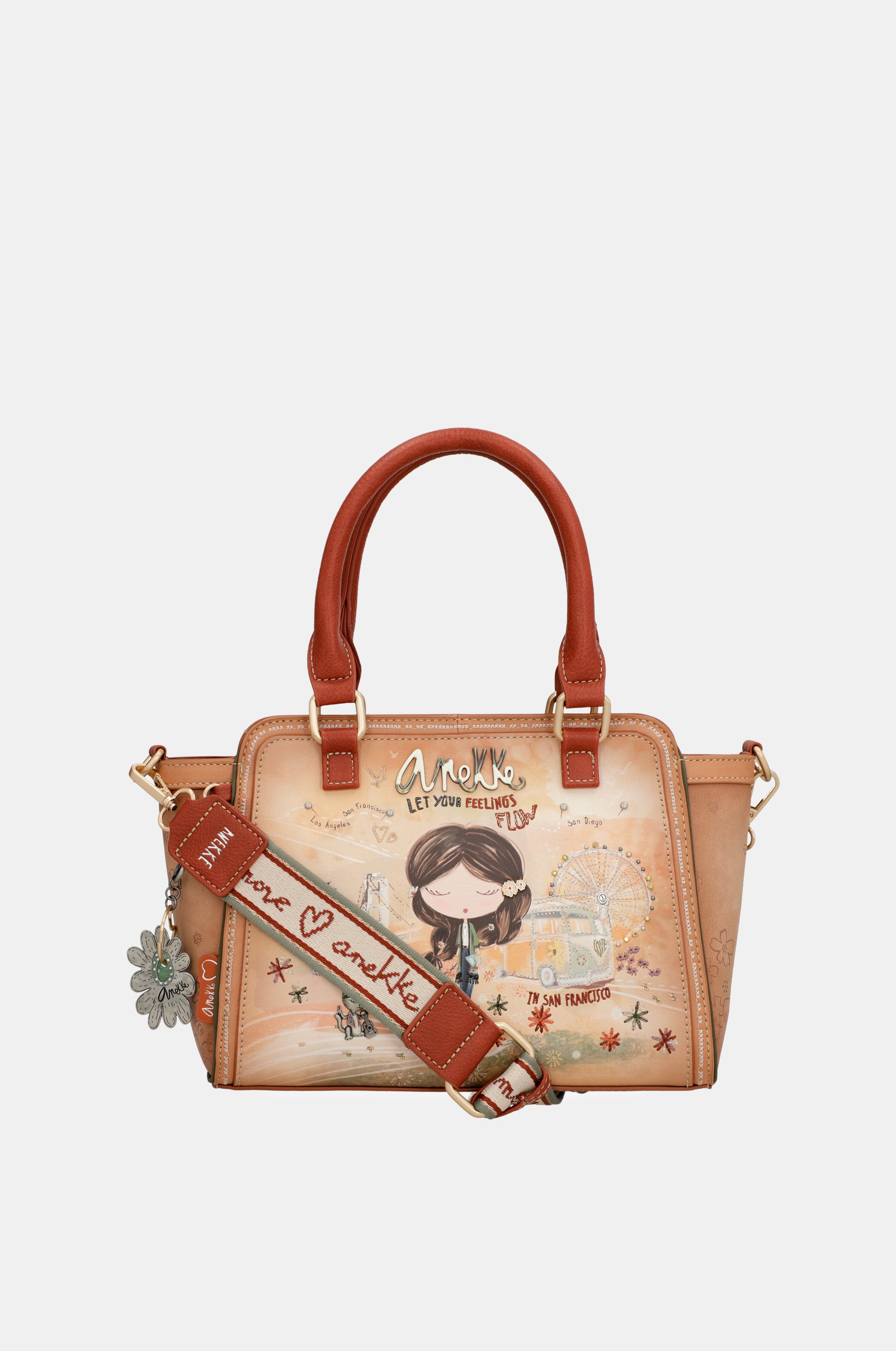 Peace & Love camel bowling bag