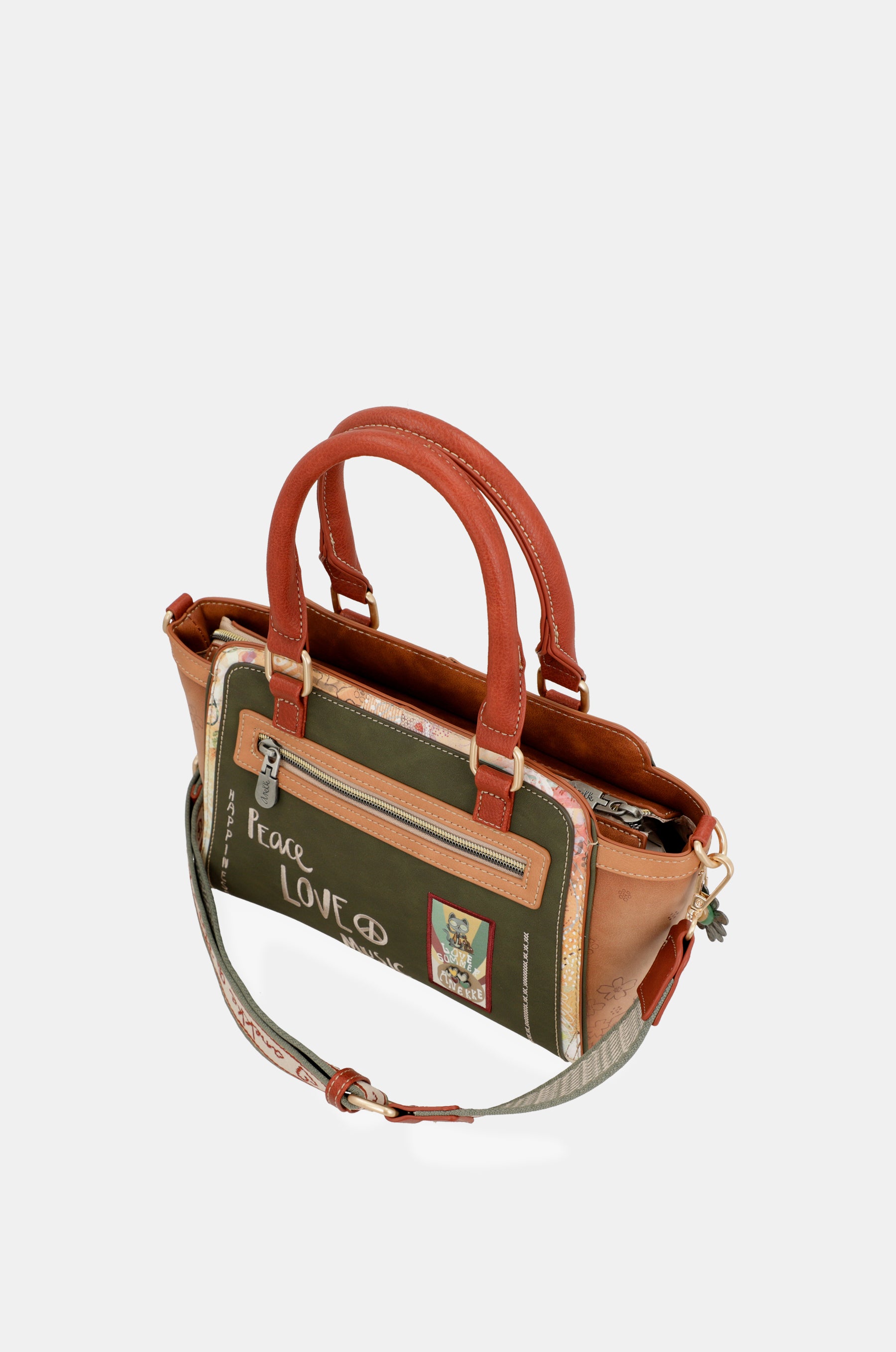 Peace & Love camel bowling bag