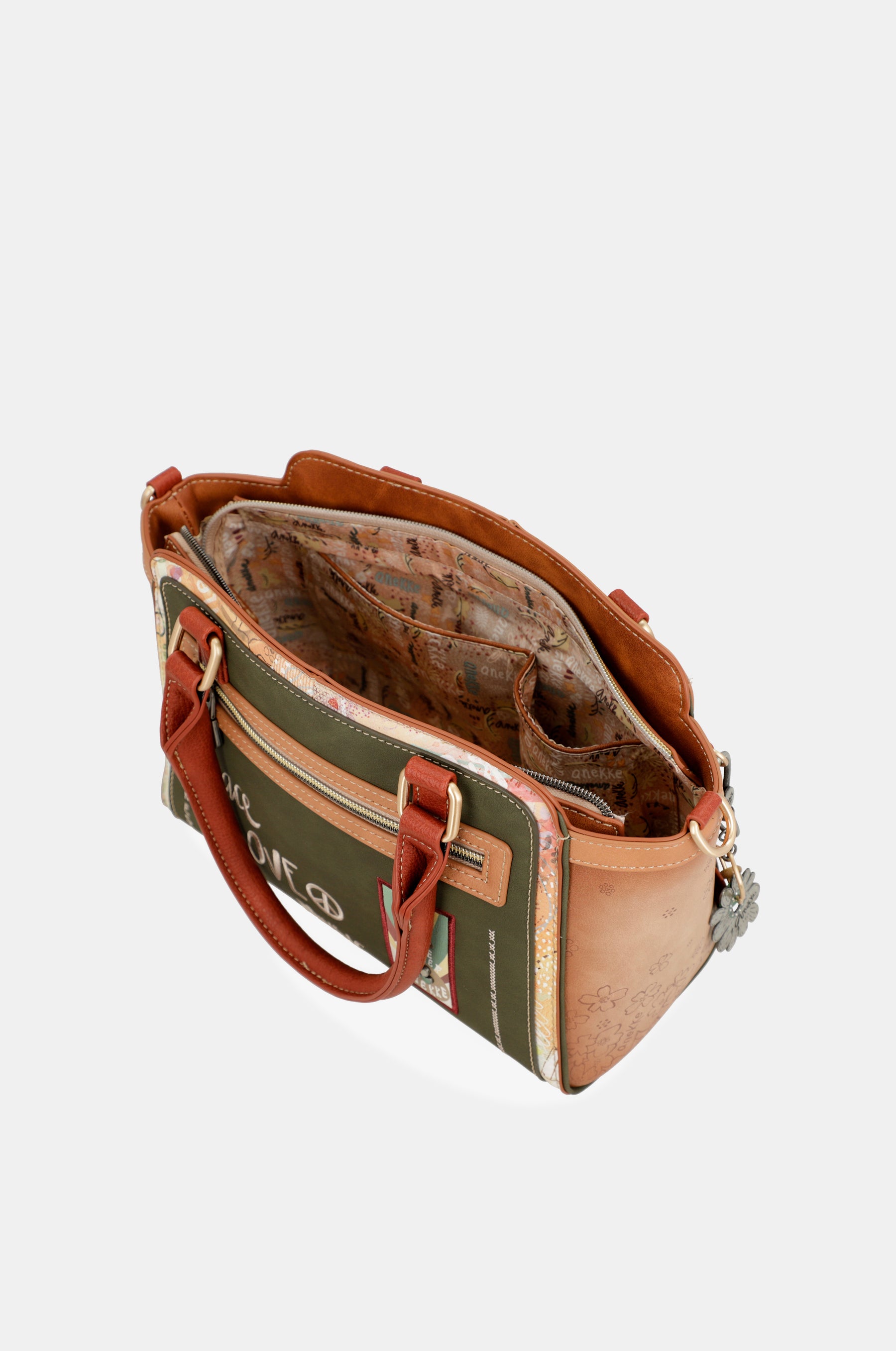 Peace & Love camel bowling bag