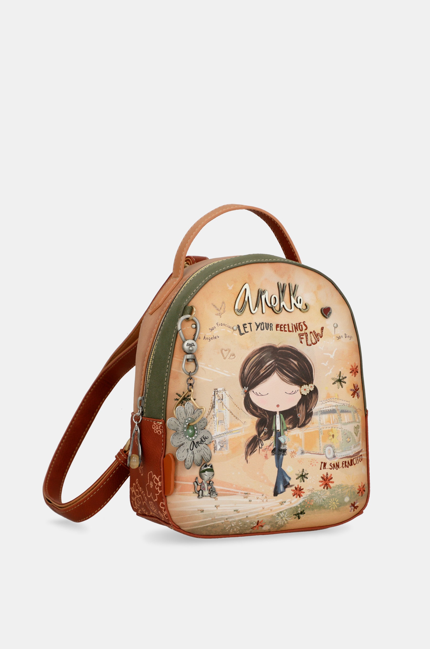 Peace & Love camel small backpack