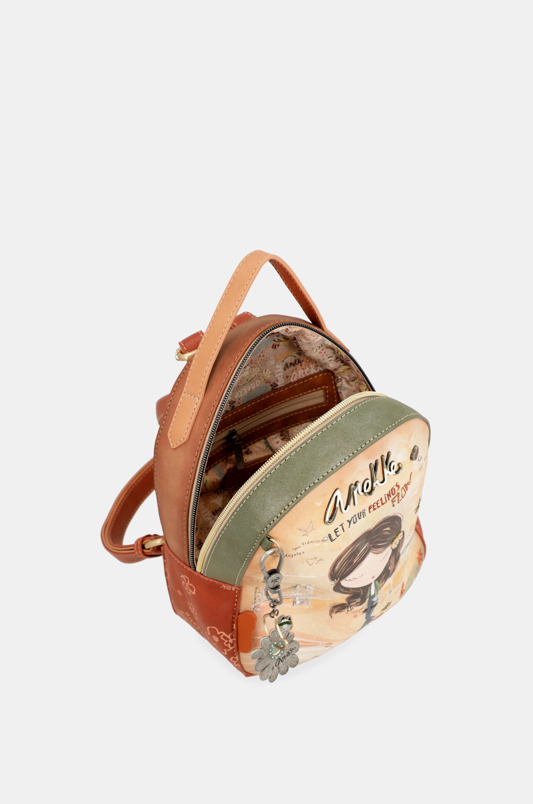 Peace & Love camel small backpack