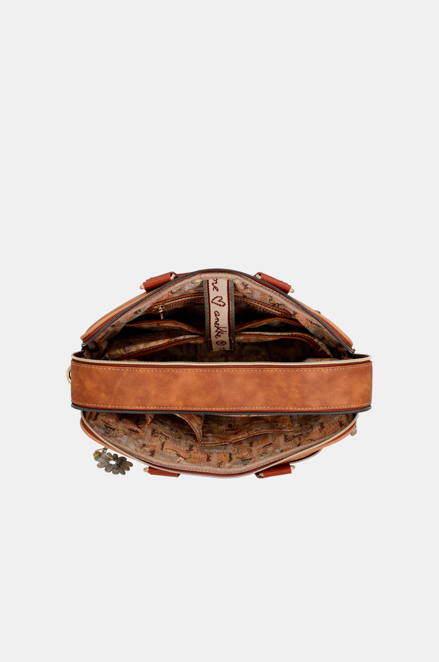 Peace & Love camel briefcase