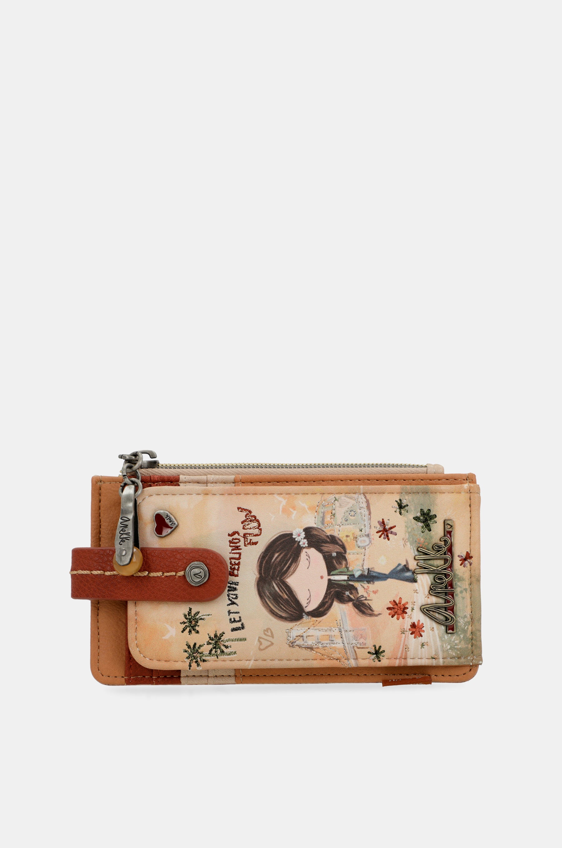 Peace & Love camel RFID card holder