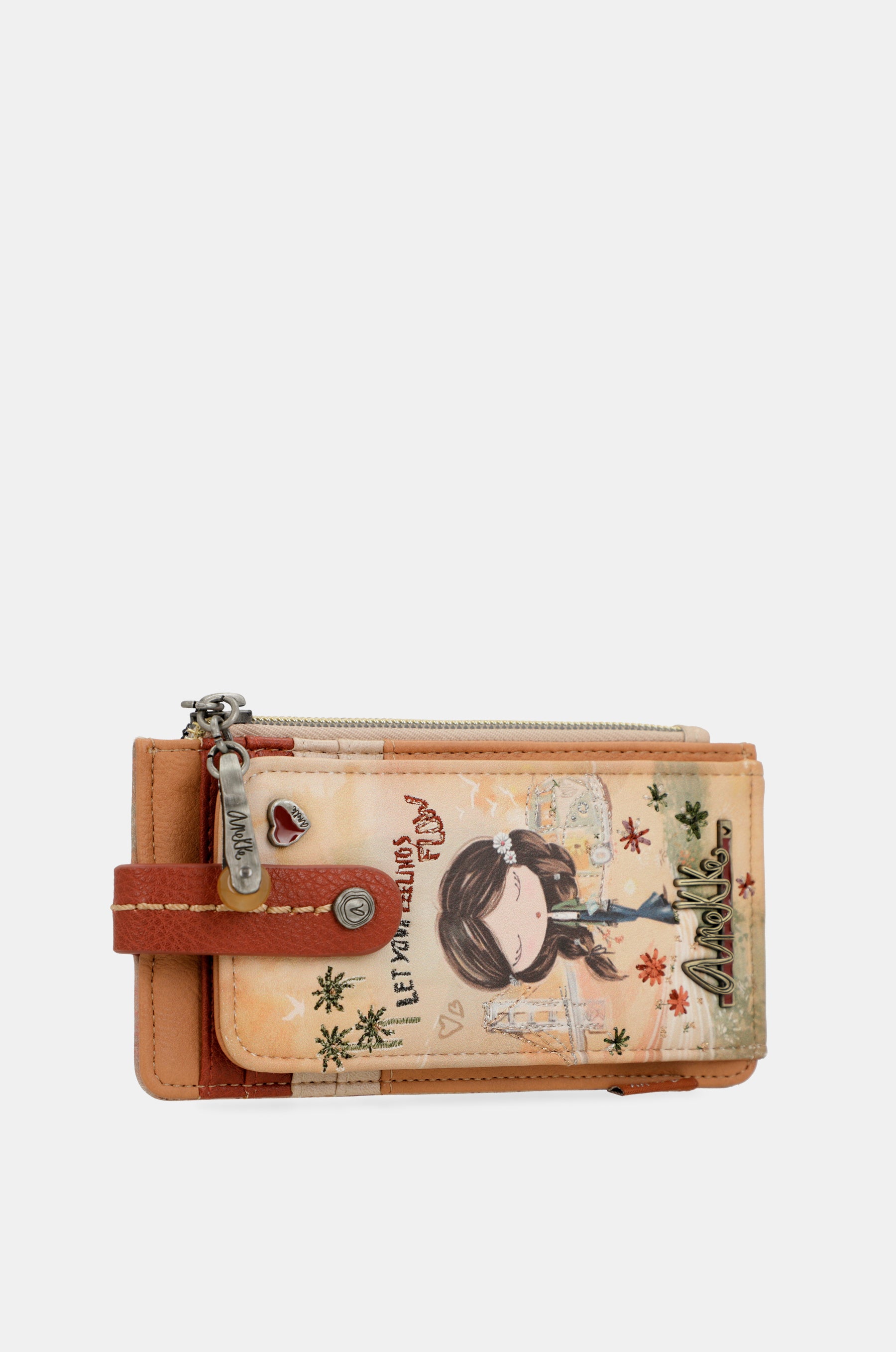Peace & Love camel RFID card holder