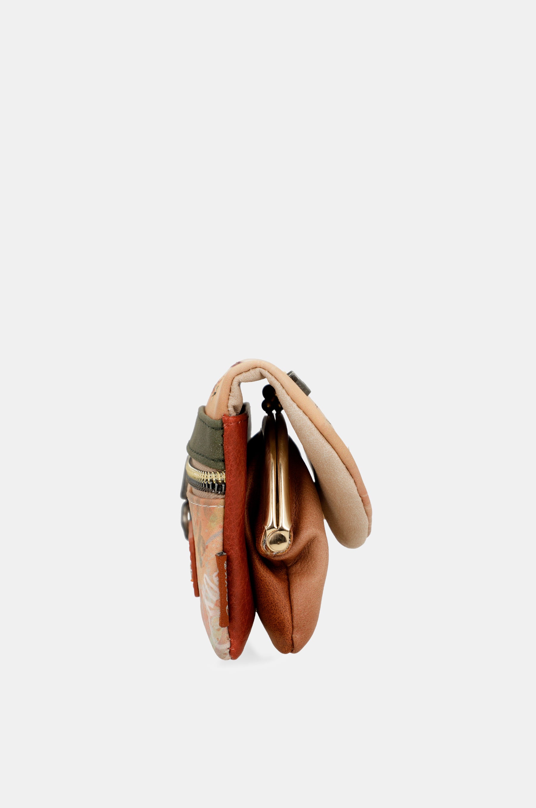 Peace & Love camel coin purse with flap