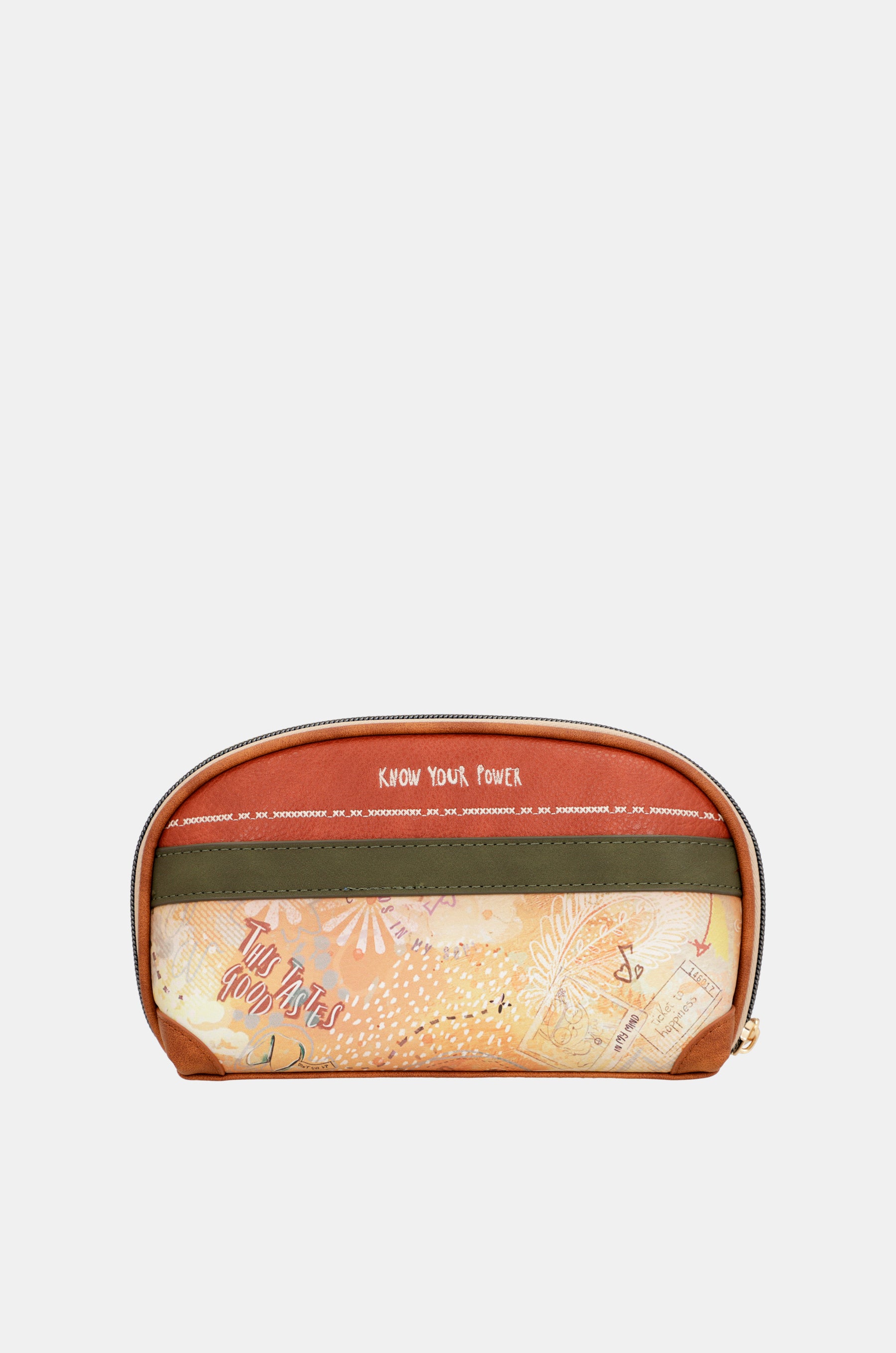 Peace & Love camel RFID holdall bag