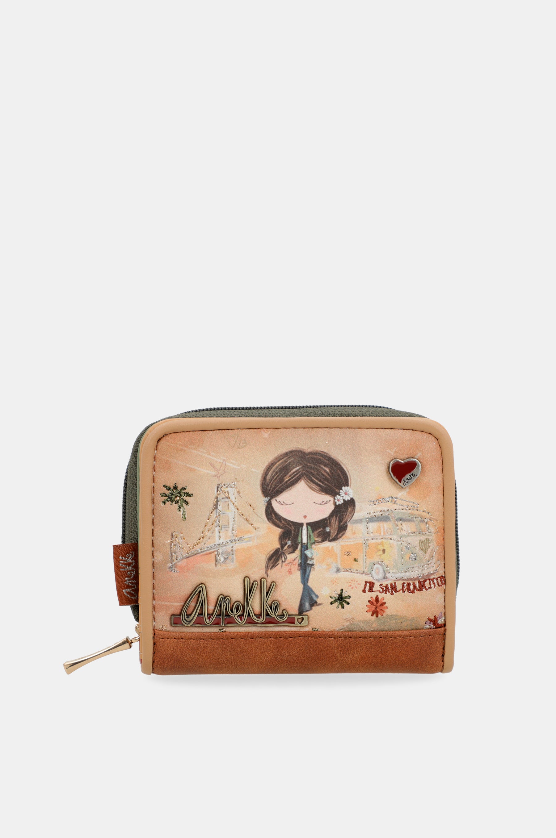 Peace & Love camel RFID wallet