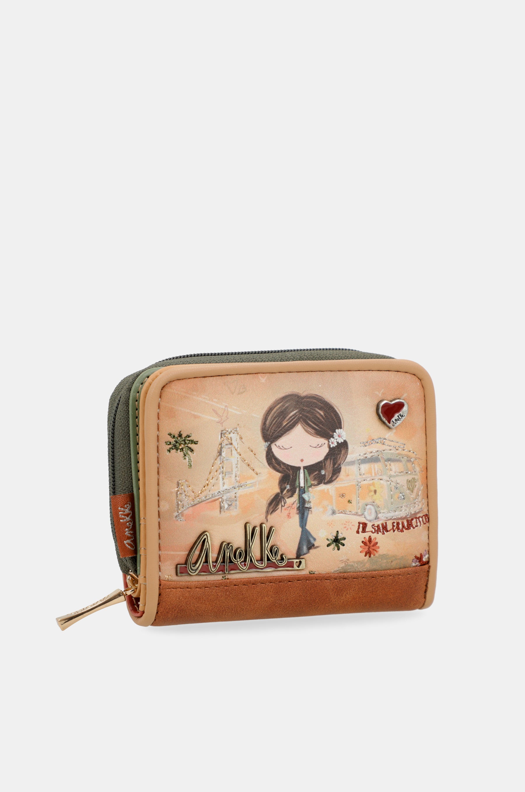 Peace & Love camel RFID wallet