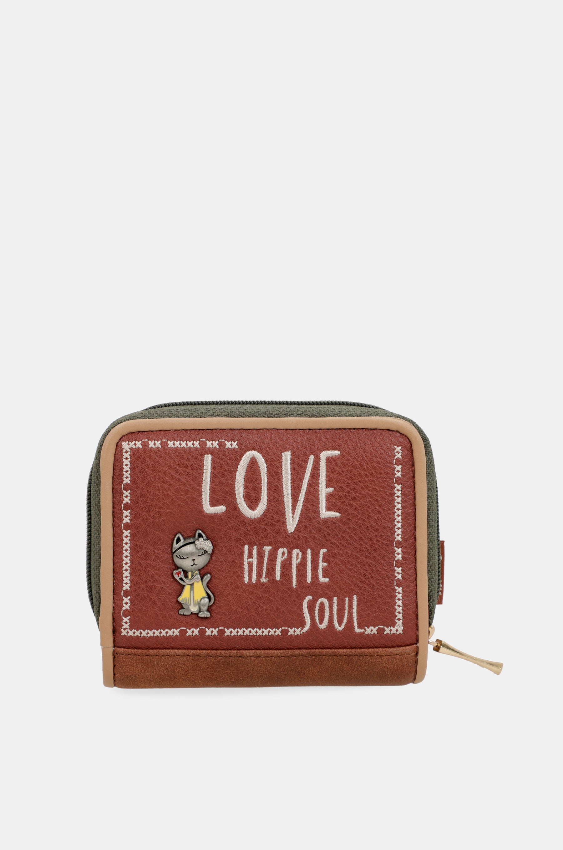 Peace & Love camel RFID wallet